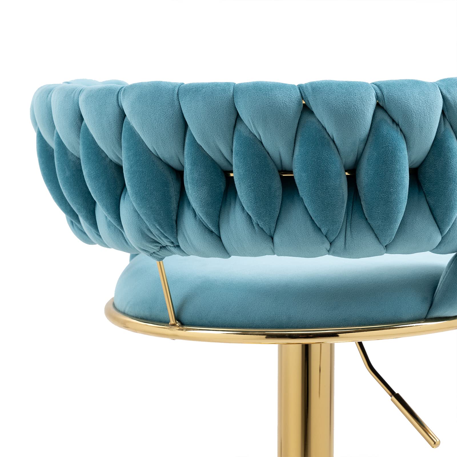 Modern Velvet Swivel Bar Stools with Back & Footrest - Adjustable Counter Height Bar Chairs Set of 2 for Kitchen, Dining Room, Bar - Cyber Celebrity Recommended Home Decor for Entertaining & Small Spaces