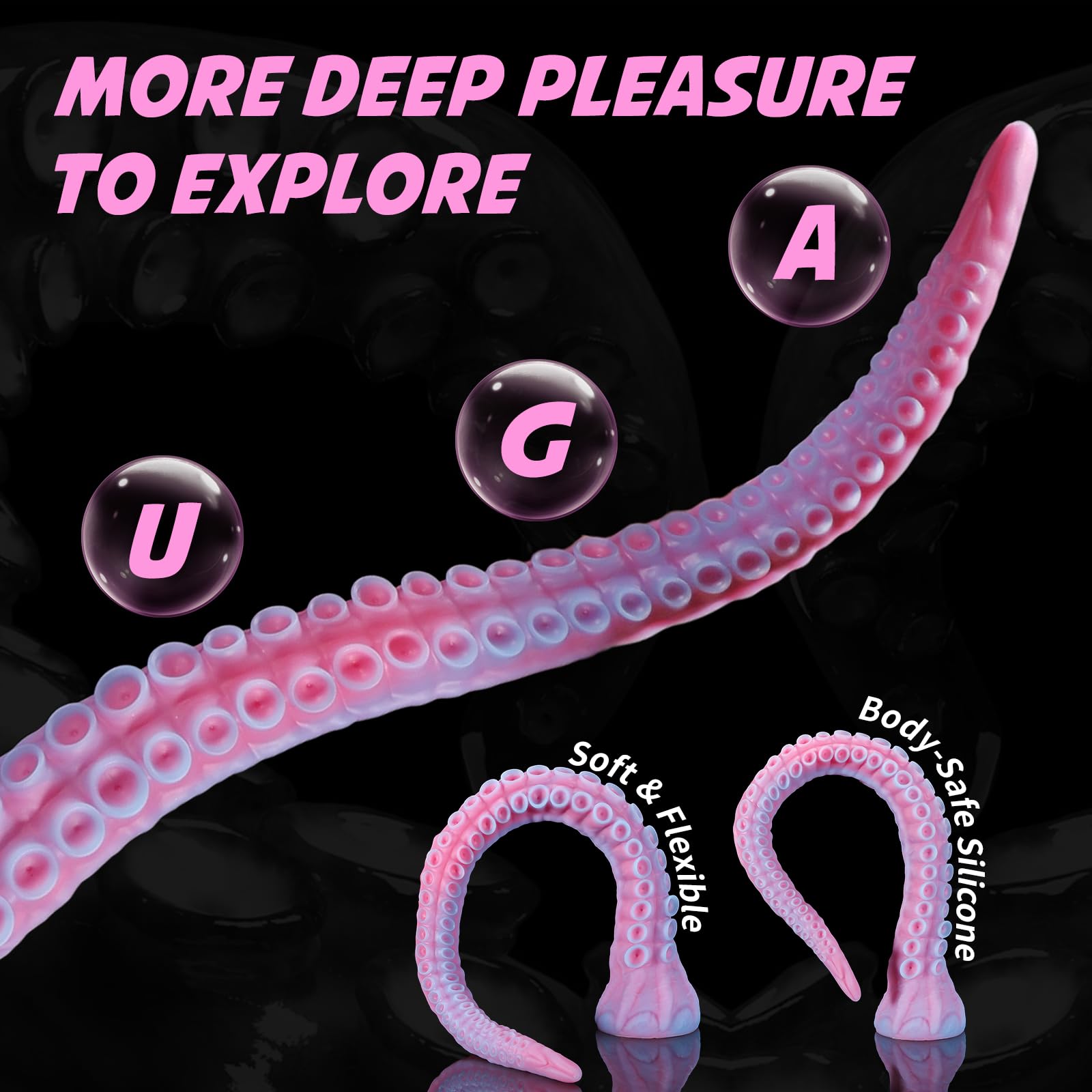 Nothosaur ALLA 22 Inch Tentacle Series Dildo - Platinum Silicone Anal Plug with Strong Suction Cup | Monster Fantasy Sex Toy for Women, Men & Couples | Glow in The Dark (GITD) | Perfect for BDSM, Roleplay & Spicing Up Your Bedroom Adventures