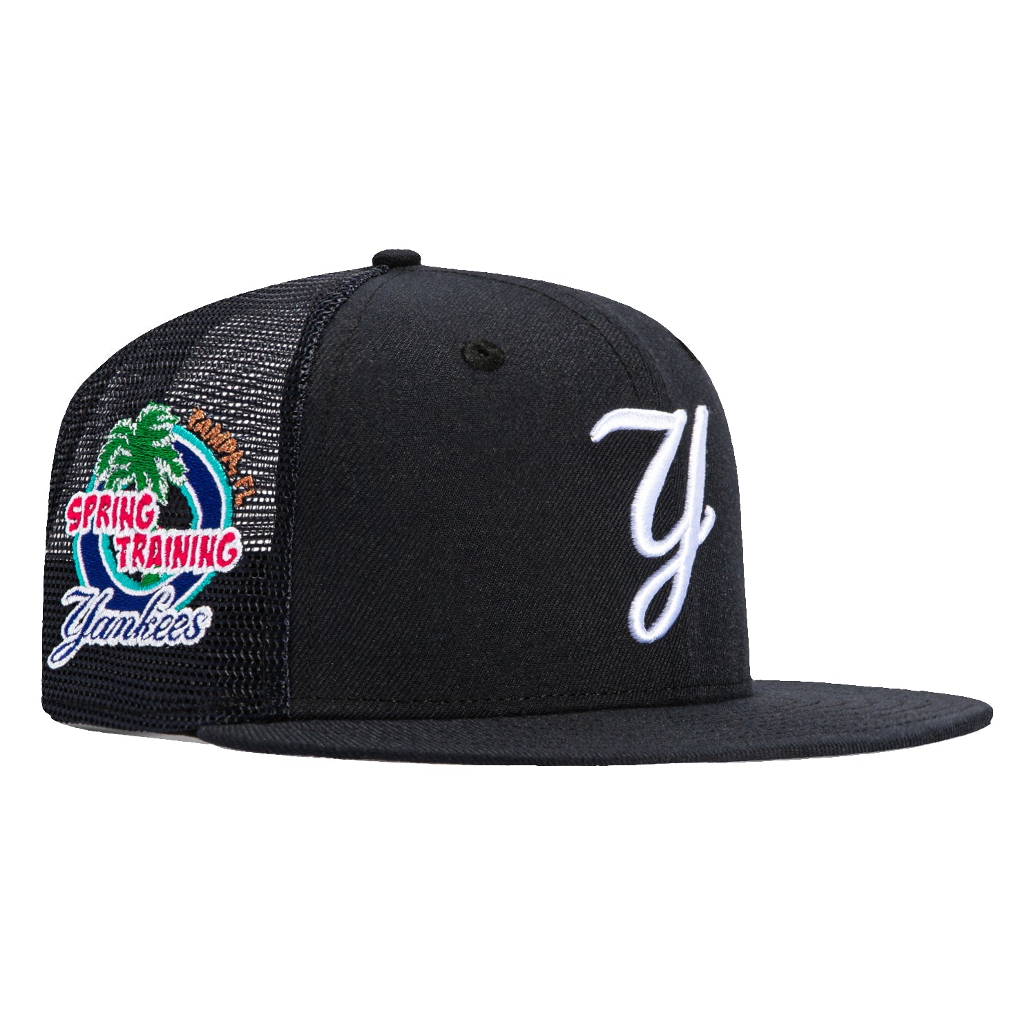 New Era 59Fifty New York Yankees Florida Spring Training Patch Adjustable Trucker Hat - Navy Blue Baseball Cap for Men & Women - Perfect for MLB Games, Outdoor Sports & Casual Wear
