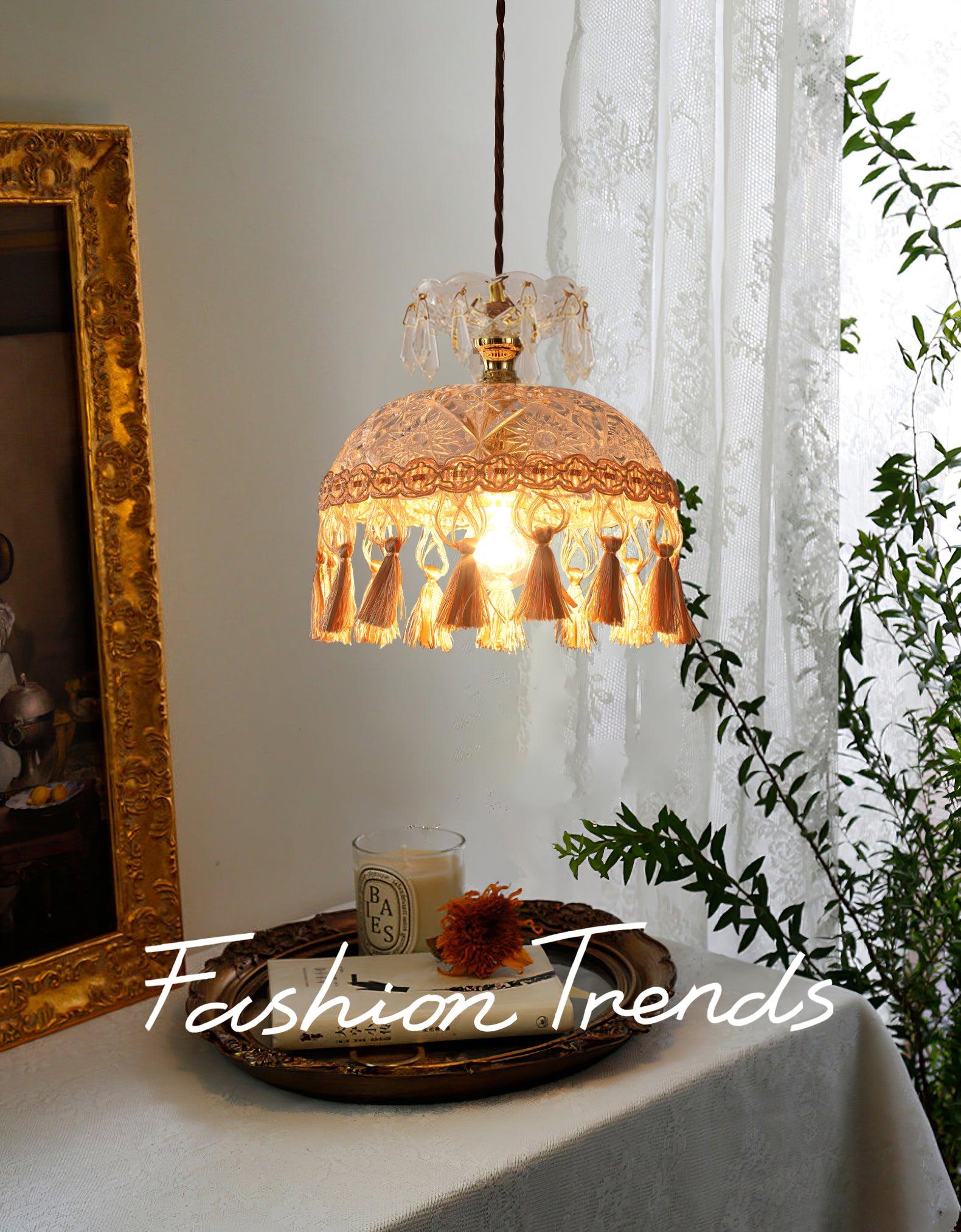 Modern Bowl Tassel Pendant Light - Elegant Hanging Chandelier for Dining Room, Kitchen Island, Bedroom & Living Room Decor
