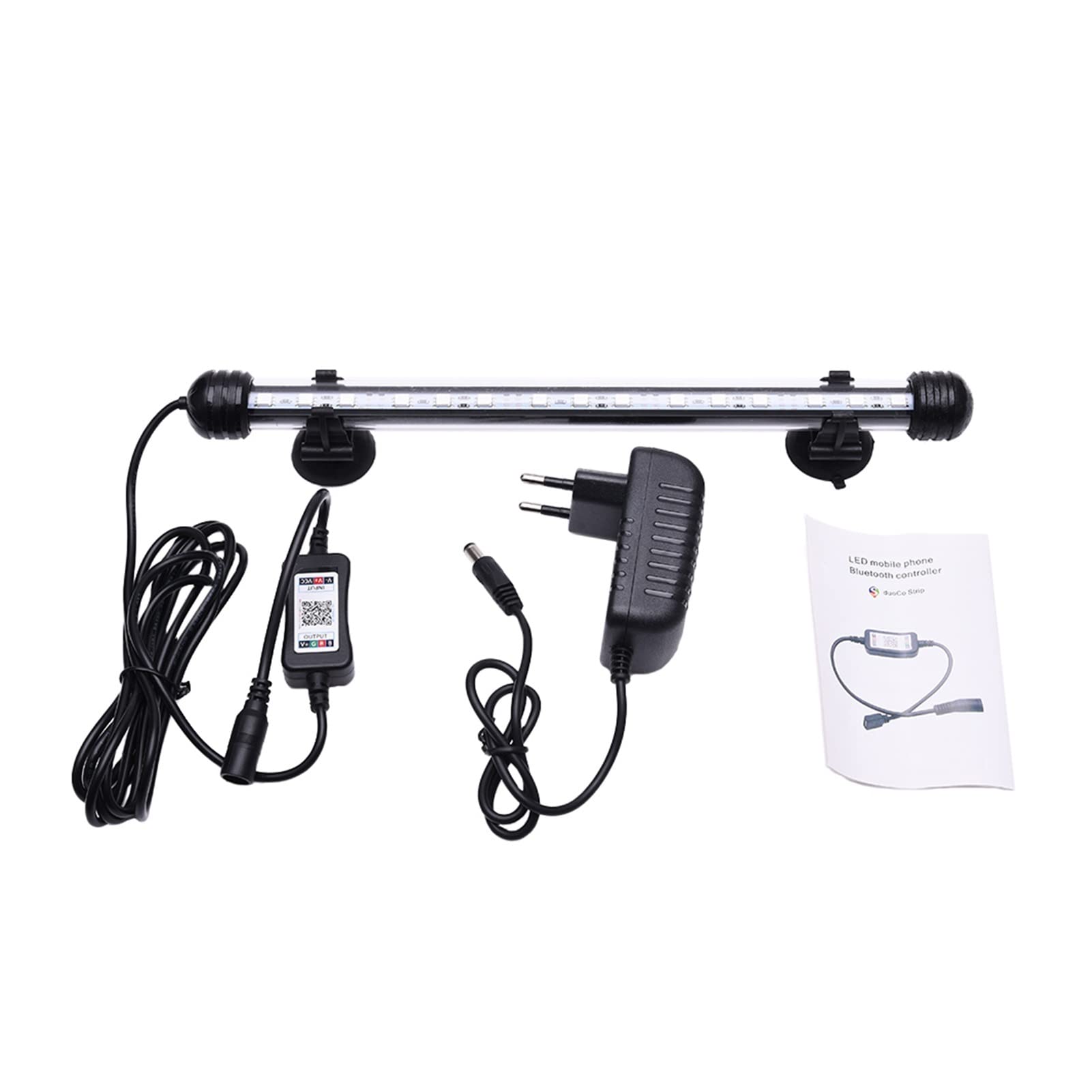 18-38cm Waterproof LED RGB Aquarium Light with Bluetooth Control - Dimmable Fish Tank Lamp for Freshwater/Saltwater Tanks - Smart Submersible Lighting for Plants, Decorations & Fountains (18cm, EU Plug) - Perfect for Home Aquariums, Office Fish Tanks & Decorative Water Features