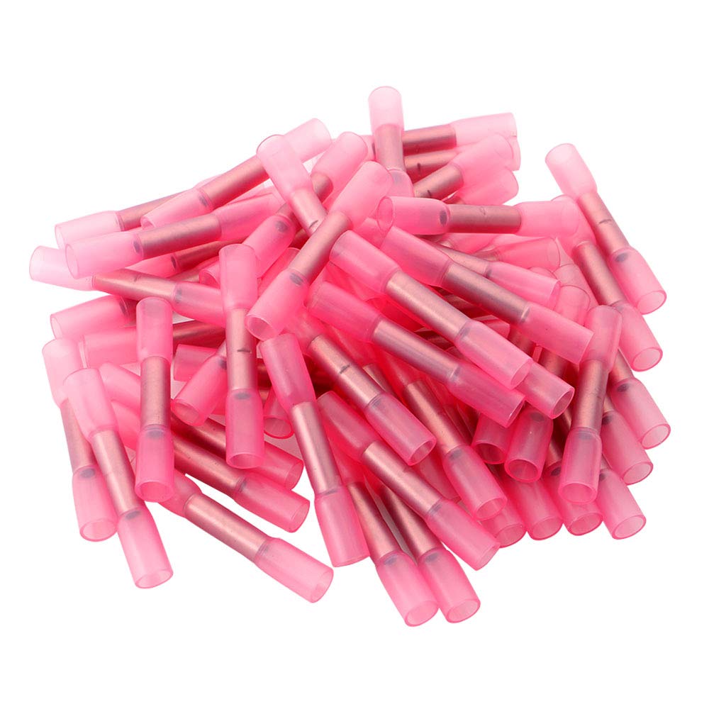 FULARR 80Pcs Heat Shrink Wire Connectors - Marine Grade Waterproof Terminals (22-16 AWG, Red) for Automotive & Marine Electrical Repair