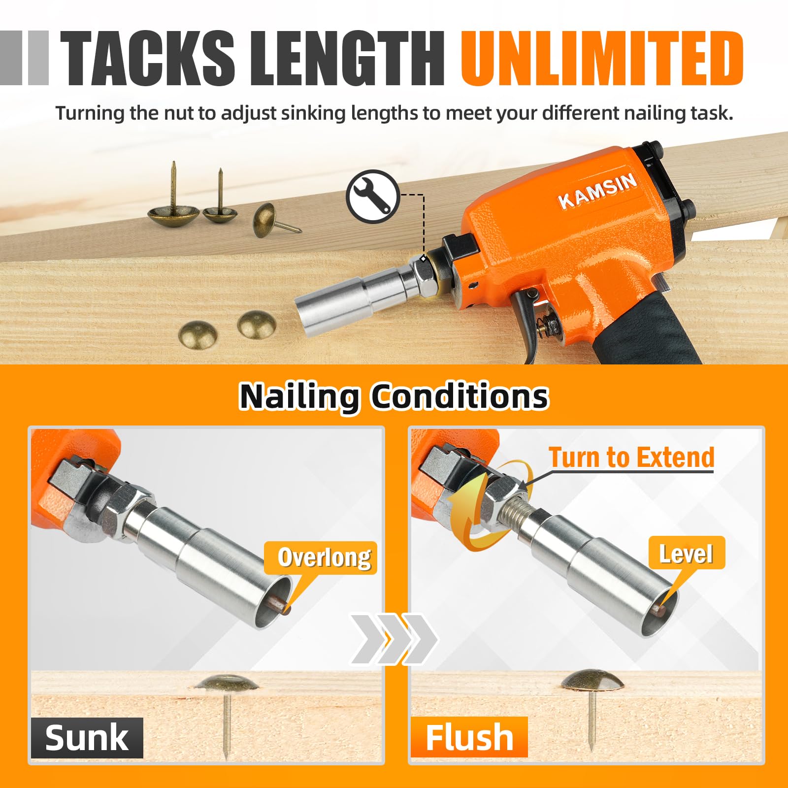 1620 Pneumatic Decorative Nail Gun - 12.3-16.2mm (1/2