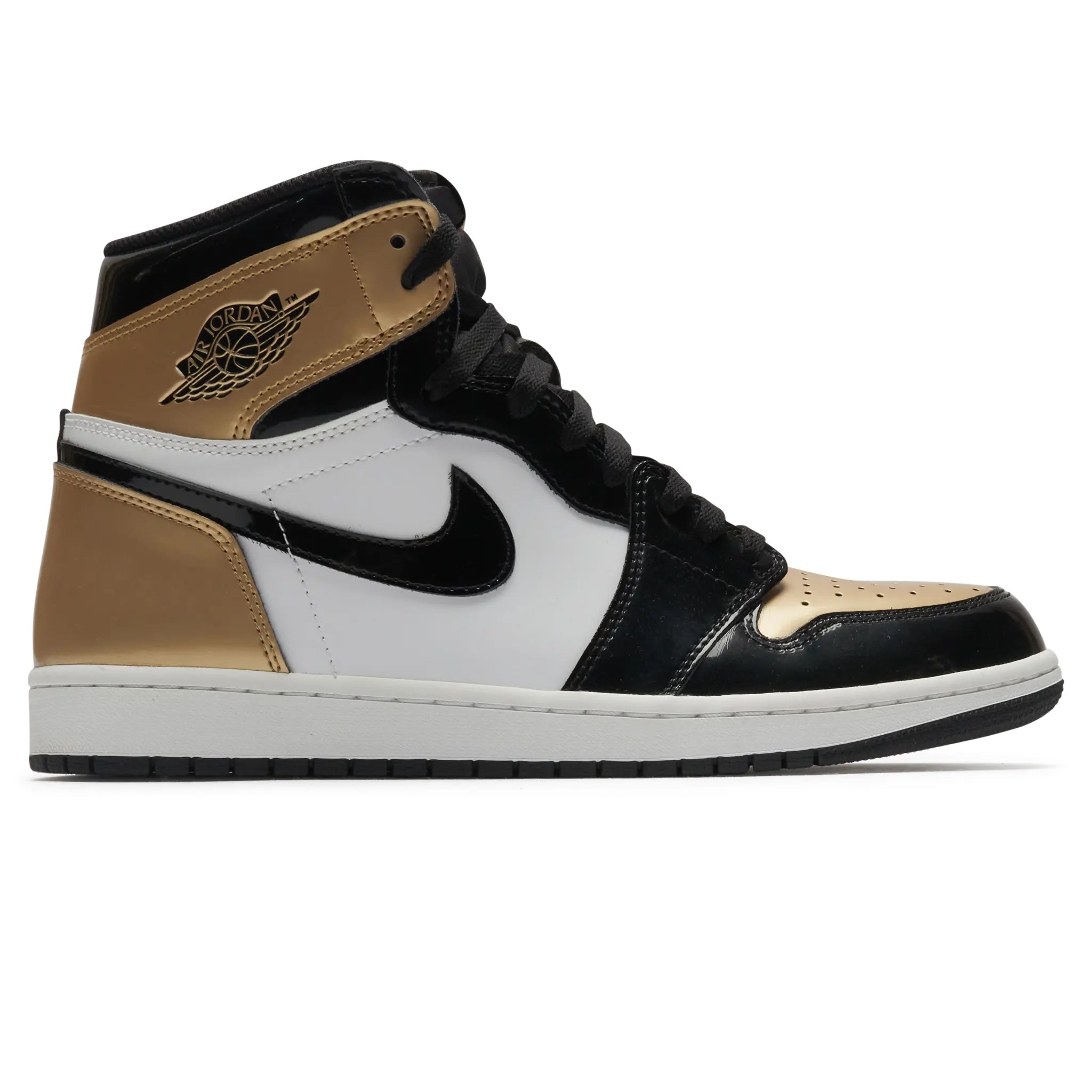 Authentic Pre-Owned Air Jordan 1 Retro High NRG Patent Gold Toe Sneakers - Vintage Basketball Shoes for Men & Women - Perfect for Collectors, Streetwear Fashion & Casual Wear