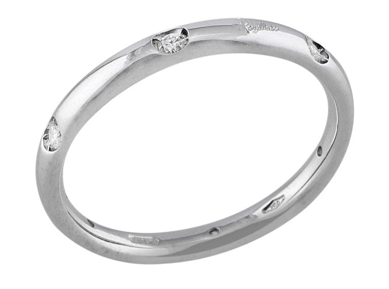 18K White Gold Pomellato Diamond Band Ring for Women - Elegant Stackable Wedding & Anniversary Jewelry Gift