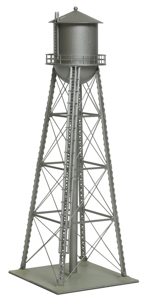 Walthers Cornerstone 933-3833 Vintage Water Tower Assembled - N Scale Silver Model Train Accessory for Railroad Layouts & Dioramas