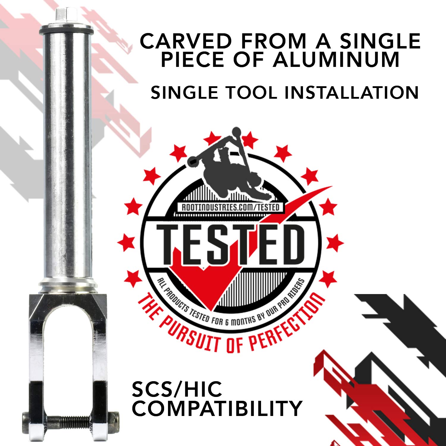 ROOT INDUSTRIES AIR Fork HIC/SCS IHC - Professional Scooter Fork for 100-120mm Wheels - Universal Fit for Most Scooters - Durable Lightweight Aluminum Design - Perfect for Kids & Adults - Ideal for Street Riding, Park Tricks and Commuting