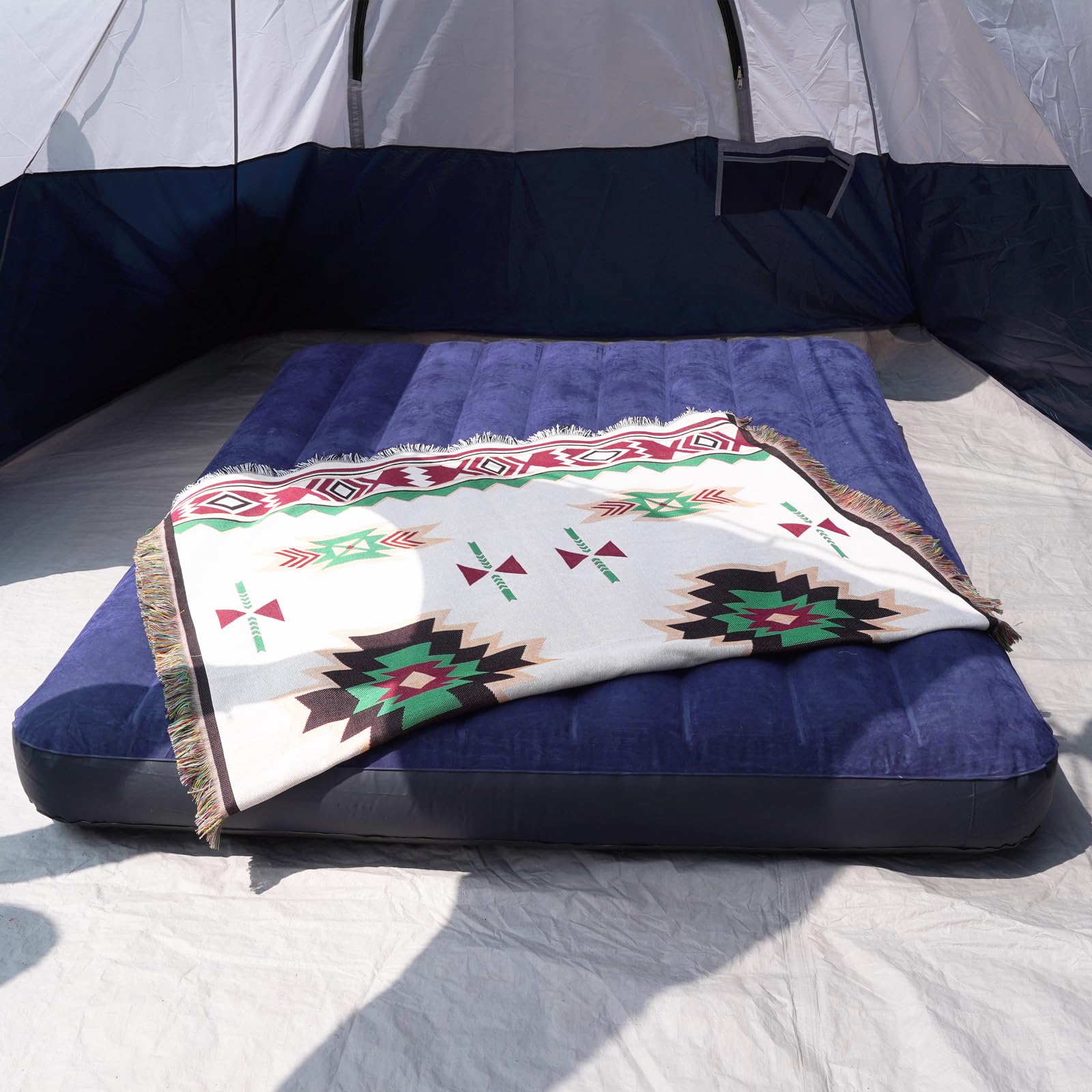 KAMPKEEPER Portable Folding Camping Cot with Inflatable Air Mattress - Heavy Duty Adult Camping Bed for Outdoor Travel, Beach, Backpacking & Vacation - Includes Carry Bag (Air Pump Not Included) - Perfect for Camping Trips, Beach Lounging & Guest Beds