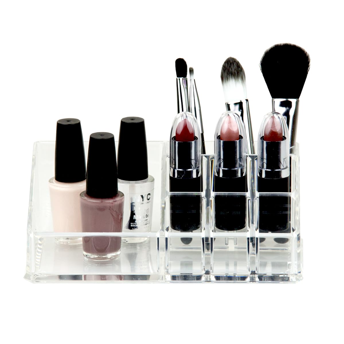 Home Basics MH01971 Medium Cosmetic Organizer - Makeup Storage Case for Bathroom, Vanity & Travel | Perfect for Organizing Lipsticks, Brushes & Beauty Products