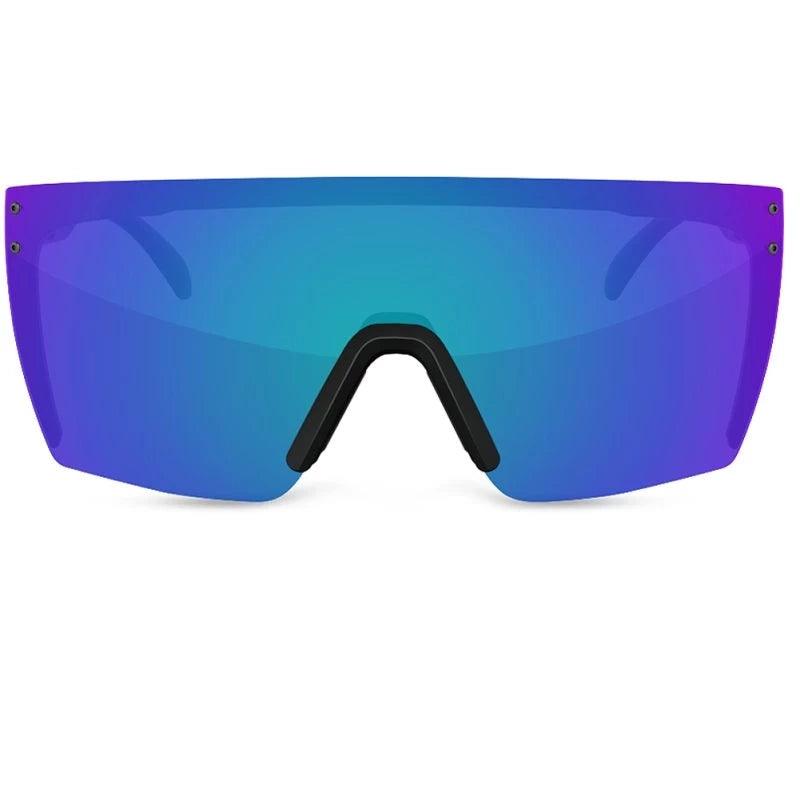 Lazer Face Sunglasses - Polarized USA Flag Design with Z87 Safety Rated Blue Galaxy Lenses for Outdoor Sports & Driving