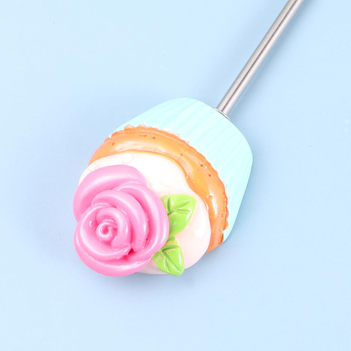 Hemoton 2-Pack Stainless Steel Cake Testers - Reusable Baking Needles for Cakes, Bread & Muffins | Perfect for Home Bakers & DIY Baking Enthusiasts (Green Leaf Rose Design)