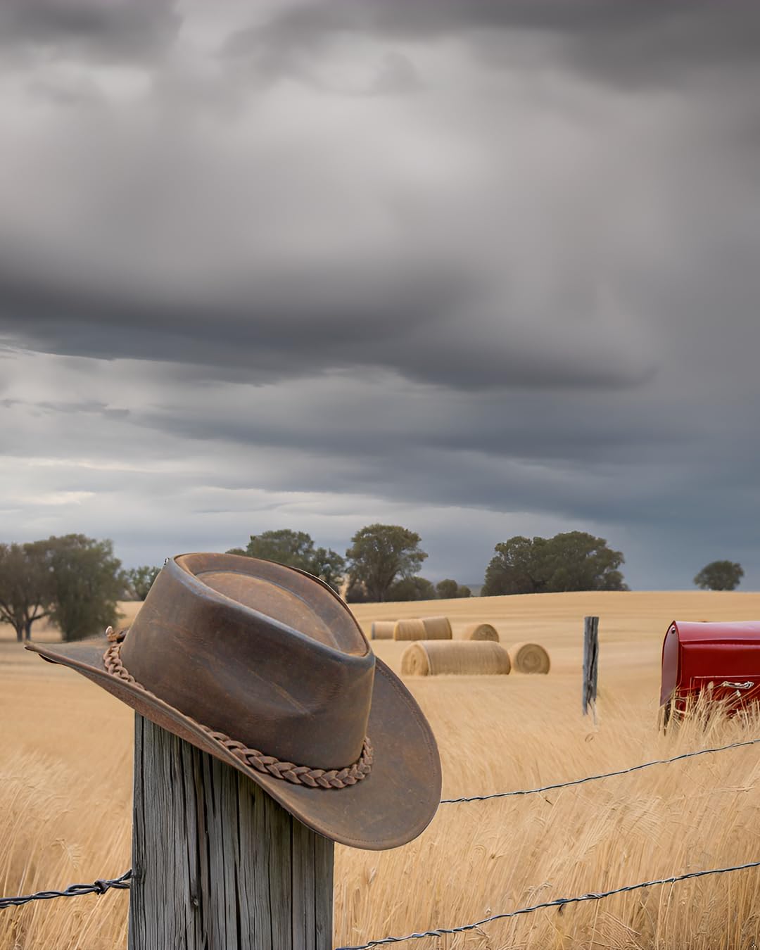 Premium Block Grain Leather Cowboy Hat for Men & Women - Adjustable Western Style, Durable Outback Hat for Riding & Outdoor Adventures | Perfect for Rodeo, Country Music Festivals & Ranch Work