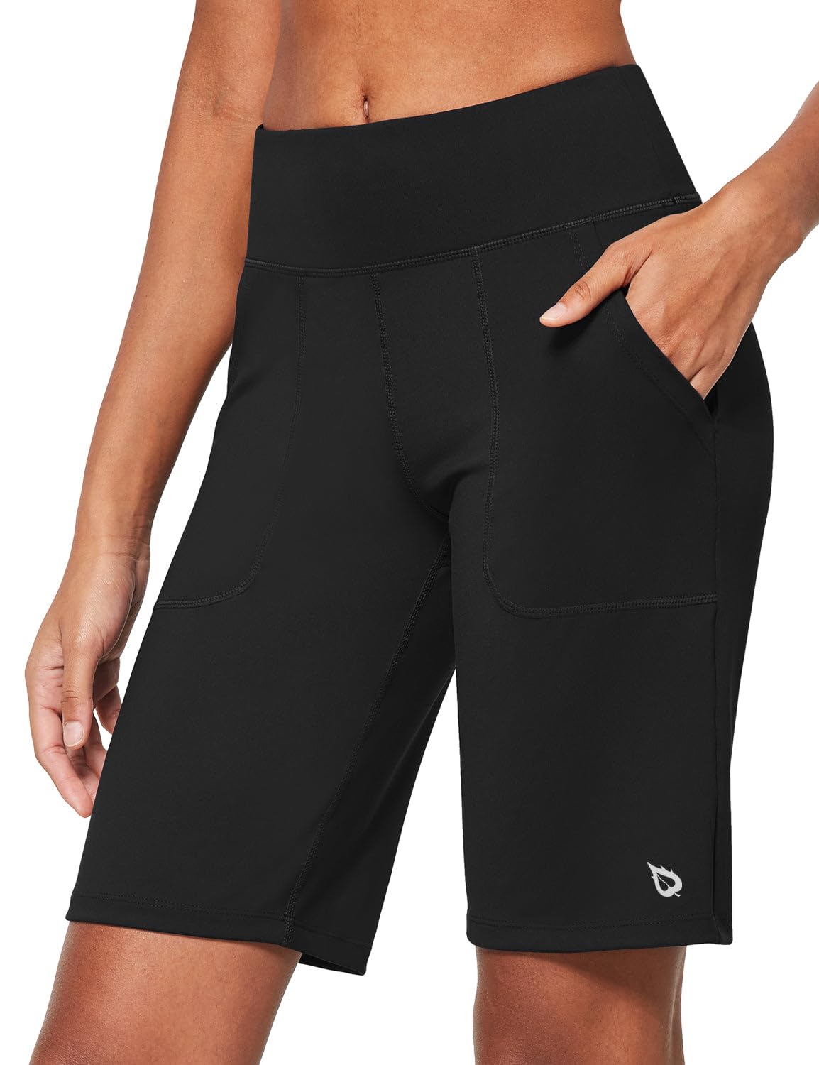 Baleaf Women's High Waisted Bermuda Long Shorts 10