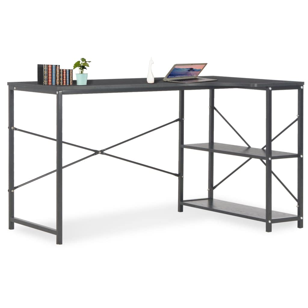 SKM 47.2 Inch Computer Desk - Black Modern Home Office Desk with Sturdy Metal Frame, 28.3