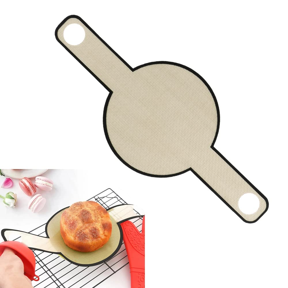 YAANBUNB 21cm Silicone Bread Sling for Dutch Oven - Reusable Non-Stick Baking Mat for Sourdough, Round Bread & Pastries | Easy Dough Transfer with Long Handle | Perfect for Artisan Bread Baking, Homemade Pizza & Kitchen Baking Accessories