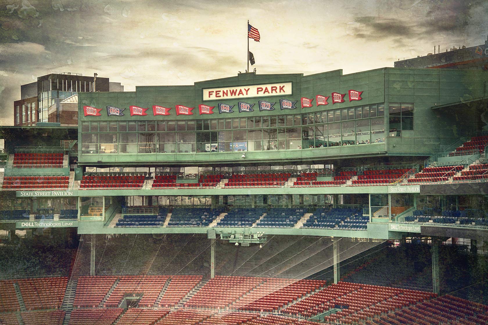 Vintage Fenway Park Press Box Print - Boston Red Sox Memorabilia - Classic Baseball Wall Art Decor for Home, Office & Sports Bar