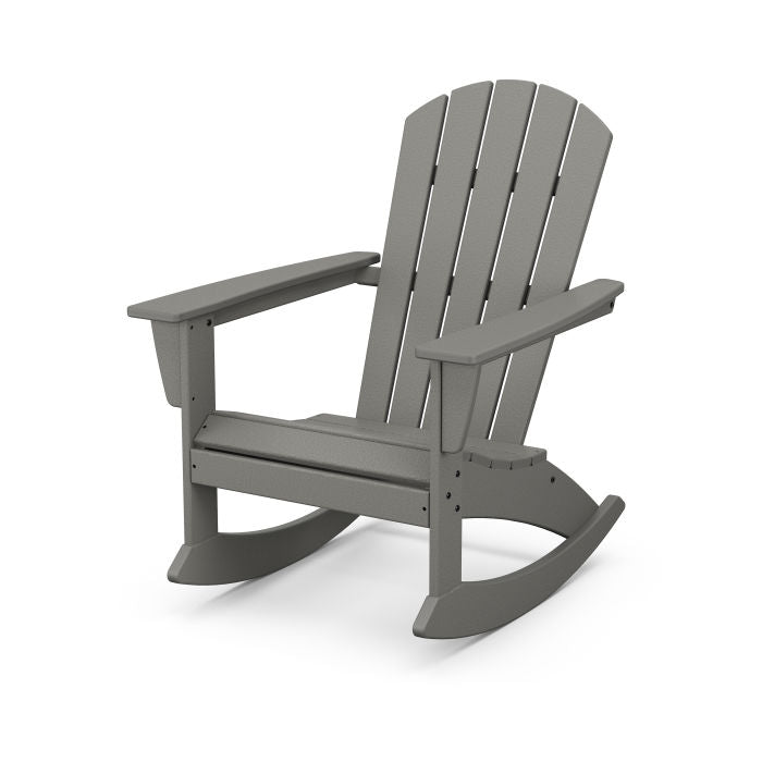 POLYWOOD Nautical Adirondack Rocking Chair - All-Weather Outdoor Rocking Chair for Patio, Deck, Garden & Beach - Durable & Comfortable Furniture