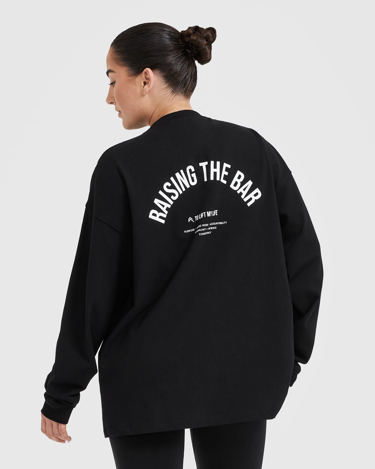 Raising The Bar Graphic Unisex Long Sleeve T-Shirt | Black | Casual Streetwear & Gym Workout Top