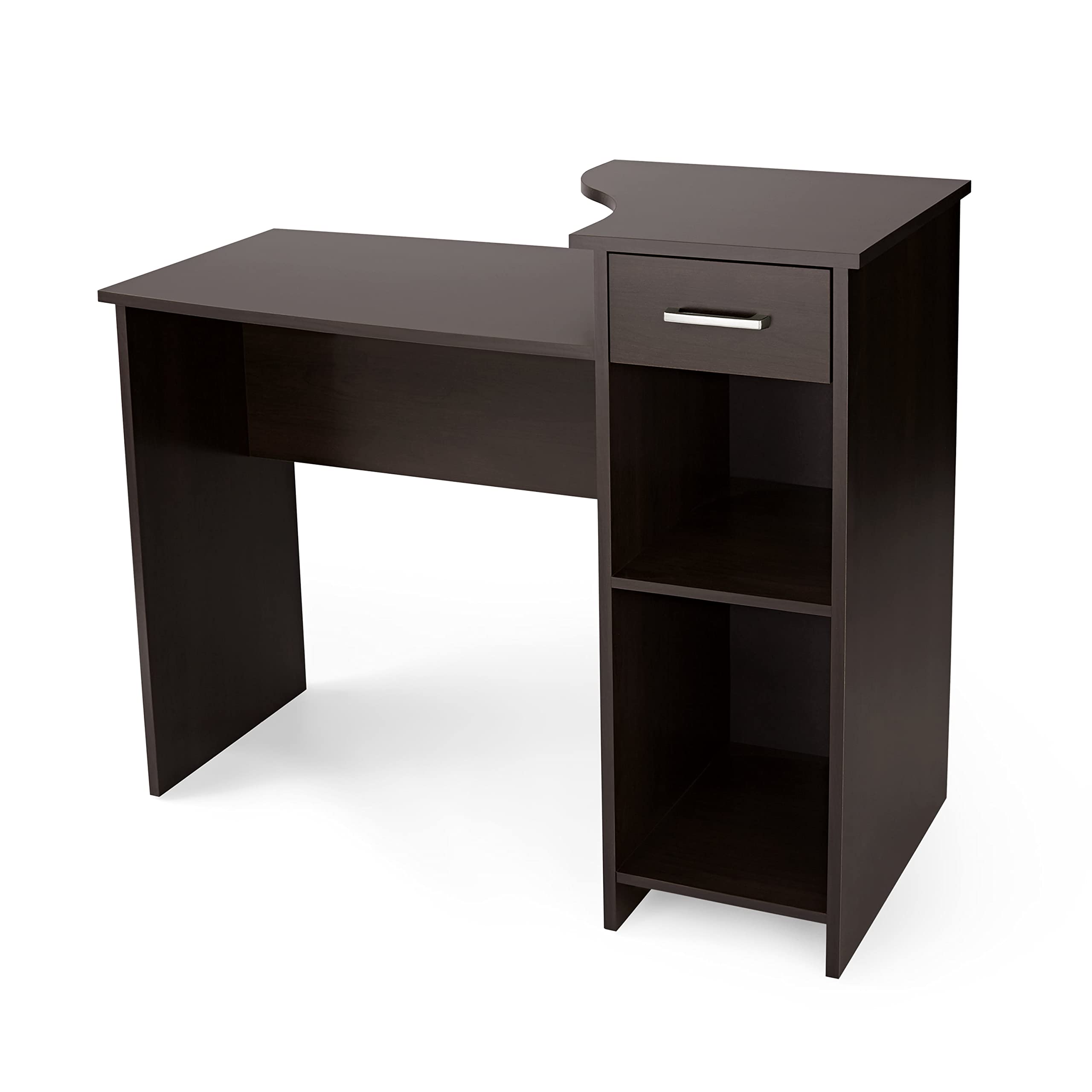 Modern Student Desk with Easy-Glide Drawers in Cinnamon Cherry Finish - Perfect for Home Study, Dorm Room & Small Spaces