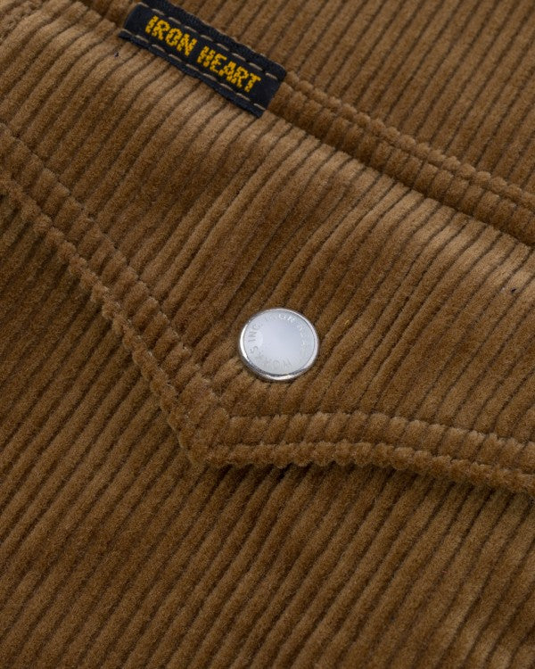 Iron Heart IHSH 398 11oz Corduroy Western Shirt in Camel - Durable Workwear for Cowboy Style & Outdoor Adventures
