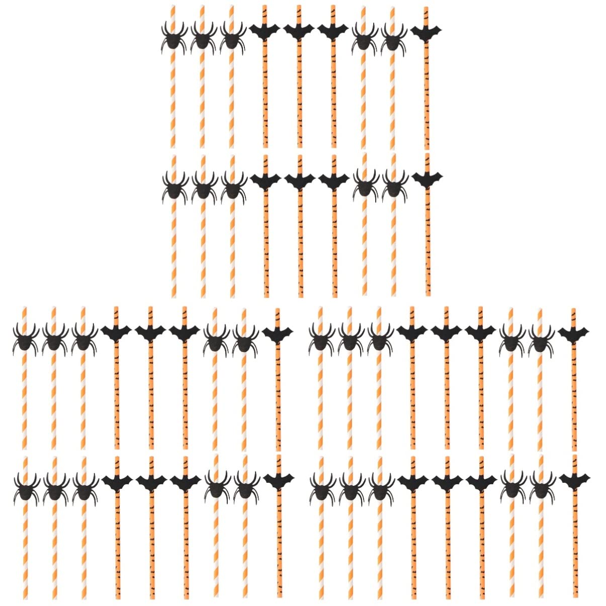 150-Pack Halloween Spider Bat Paper Straws - Eco-Friendly Recyclable Drinking Straws for Halloween Party, Birthday, Themed Events & Spooky Decorations
