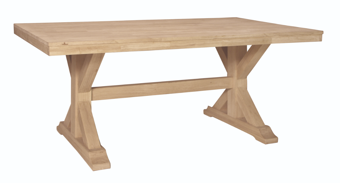Rustic Canyon Trestle Dining Table - Solid Wood Farmhouse Table for Kitchen, Dining Room & Outdoor Patio - Perfect for Family Gatherings & Entertaining