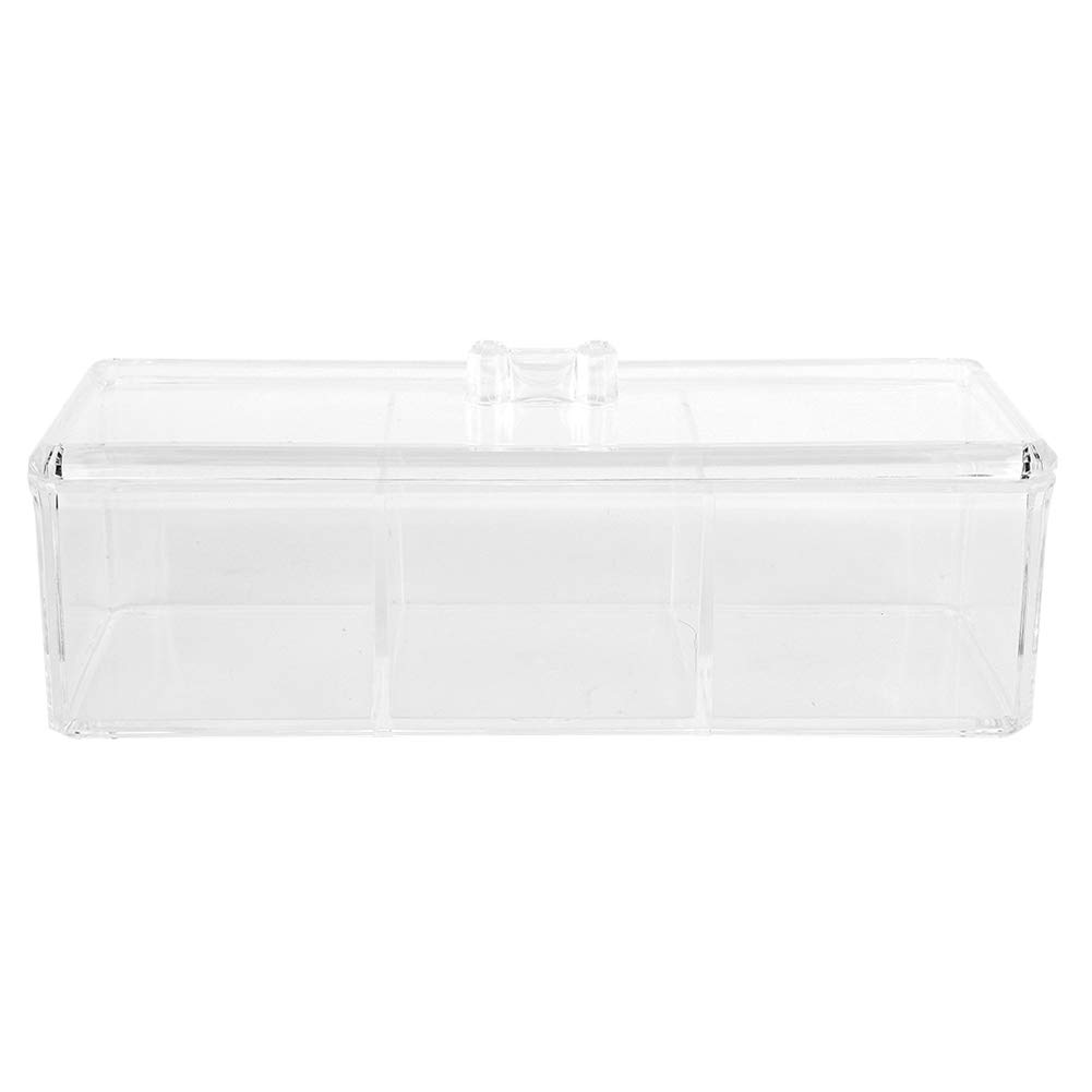 Clear Makeup Pad Storage Box - Transparent Cosmetic Organizer for Cotton Puffs, Swabs & Beauty Sponges | Perfect for Vanity, Bathroom & Travel Makeup Organization