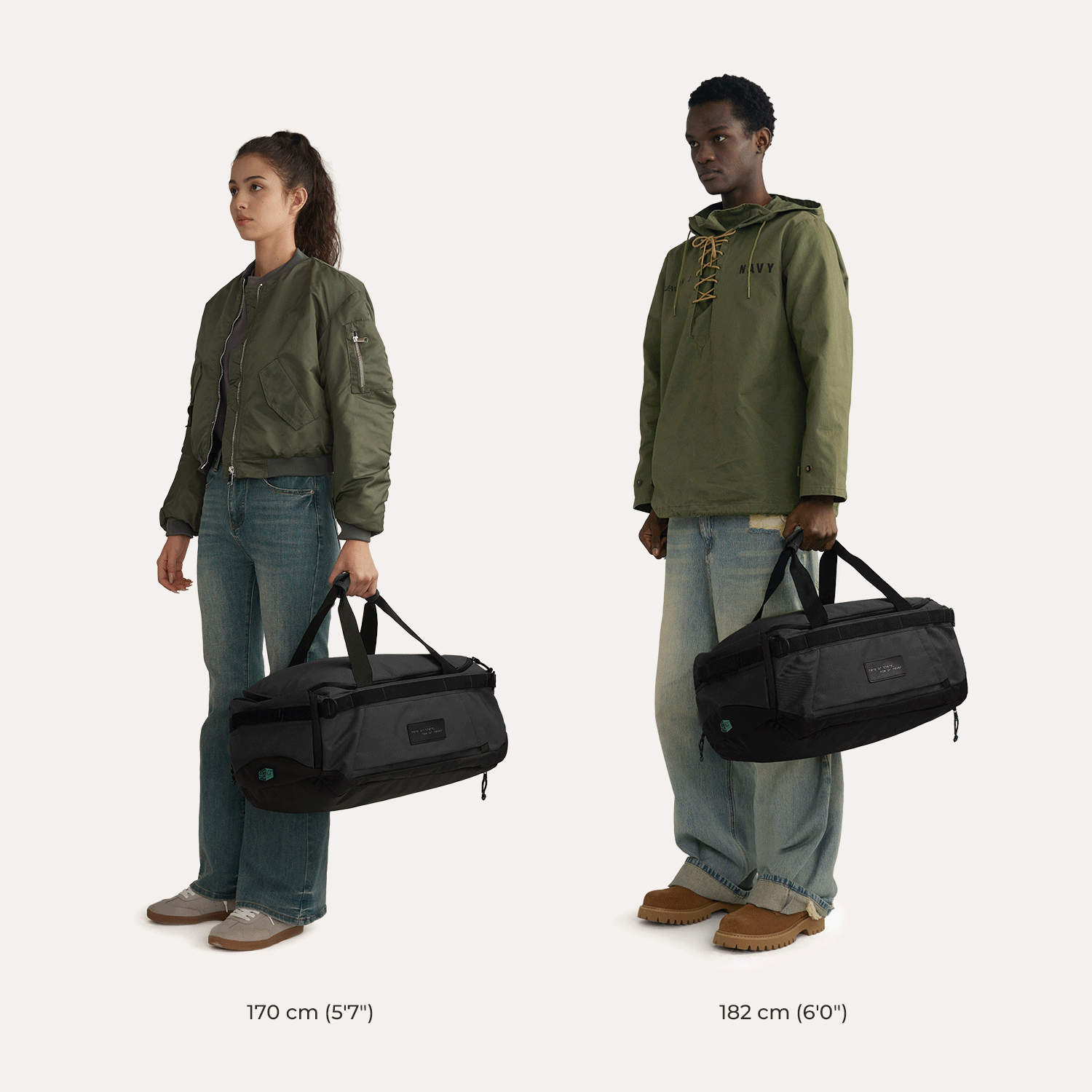 Paz 43L Duffle Backpack - Waterproof Travel Duffel Bag with Shoulder Strap for Gym, Camping & Weekend Getaways