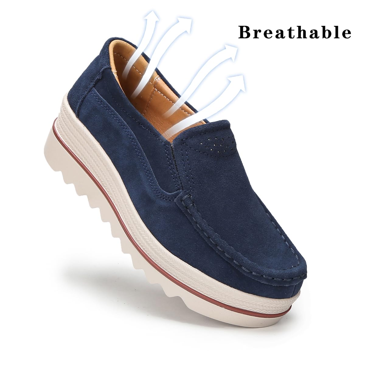 Ruiatoo Women's Slip On Loafers - Comfortable Thick Soft Platform Shoes for Business Casual & Walking | Office Work, Daily Commute, Travel & Leisure Outfits
