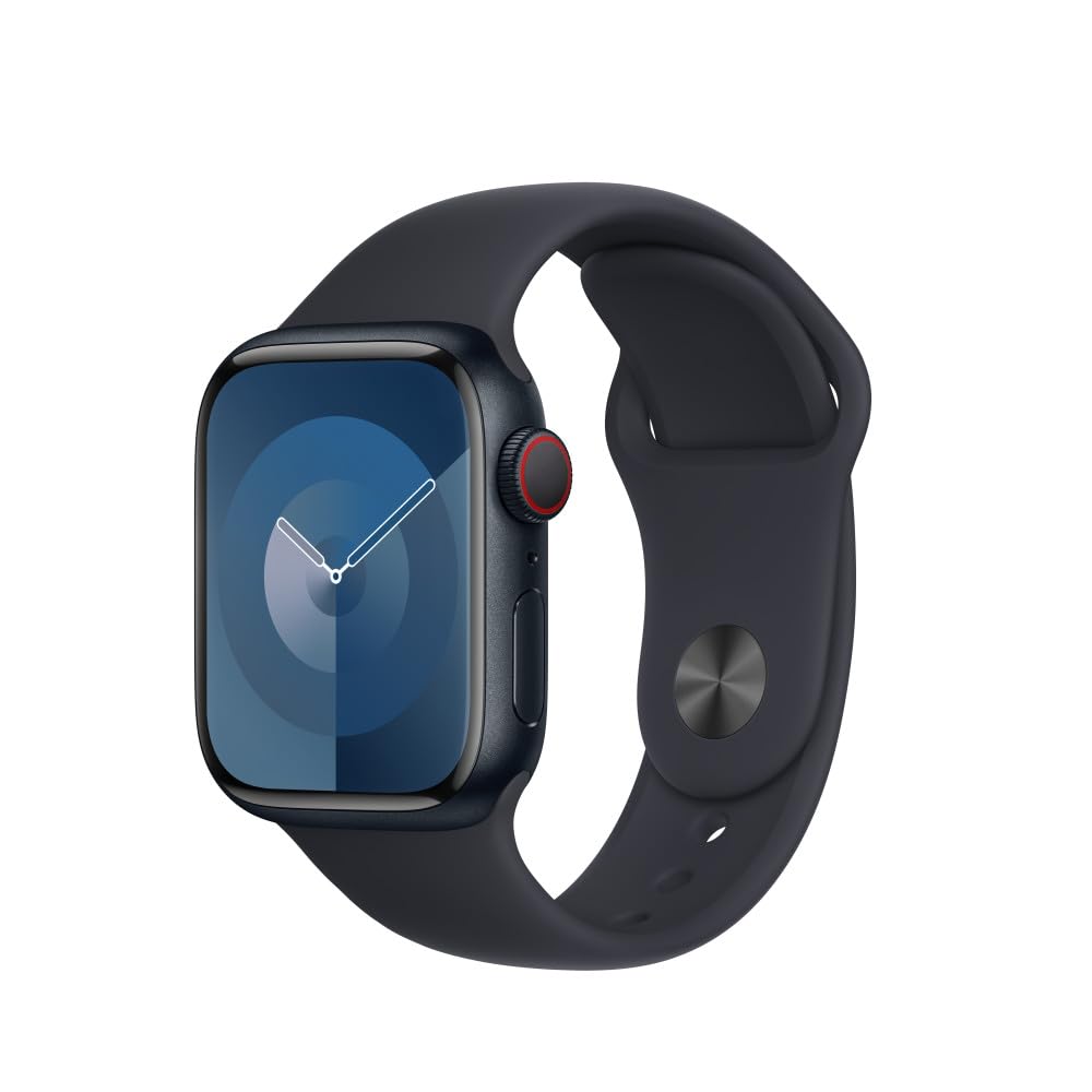 Apple Watch Band 41mm - Sport Band for Apple Watch Series 7/8/SE - Midnight Black - M/L Size - Soft Silicone Replacement Strap - Perfect for Running, Workouts & Daily Wear