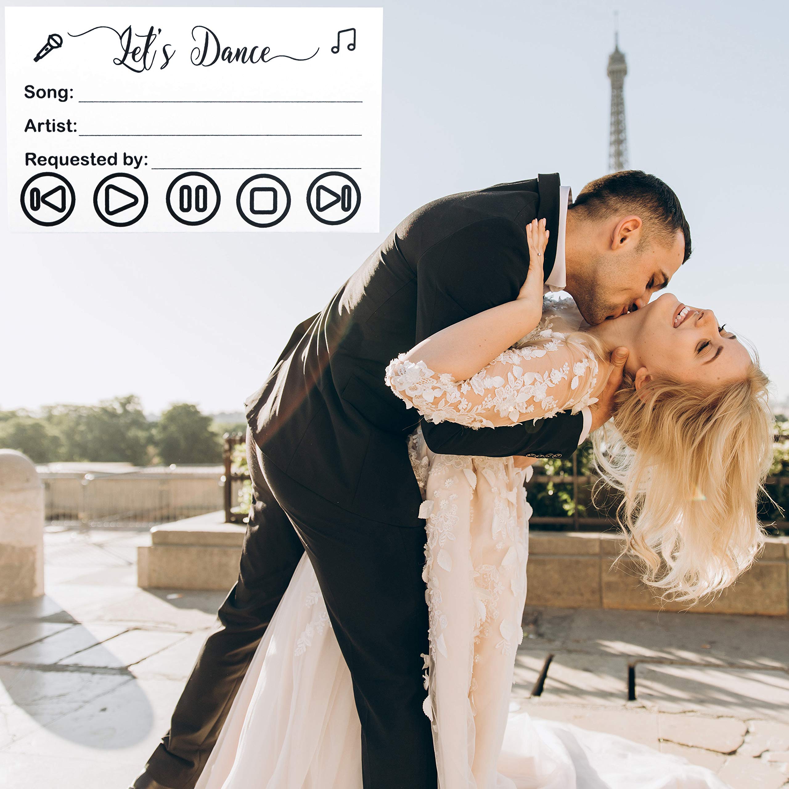 RXBC2011 100 Let's Dance Request Cards - Perfect for Wedding Receptions, Proms, Dance Parties, Band & DJ Events, Karaoke Nights - Music Suggestion Notes for Unforgettable Celebrations