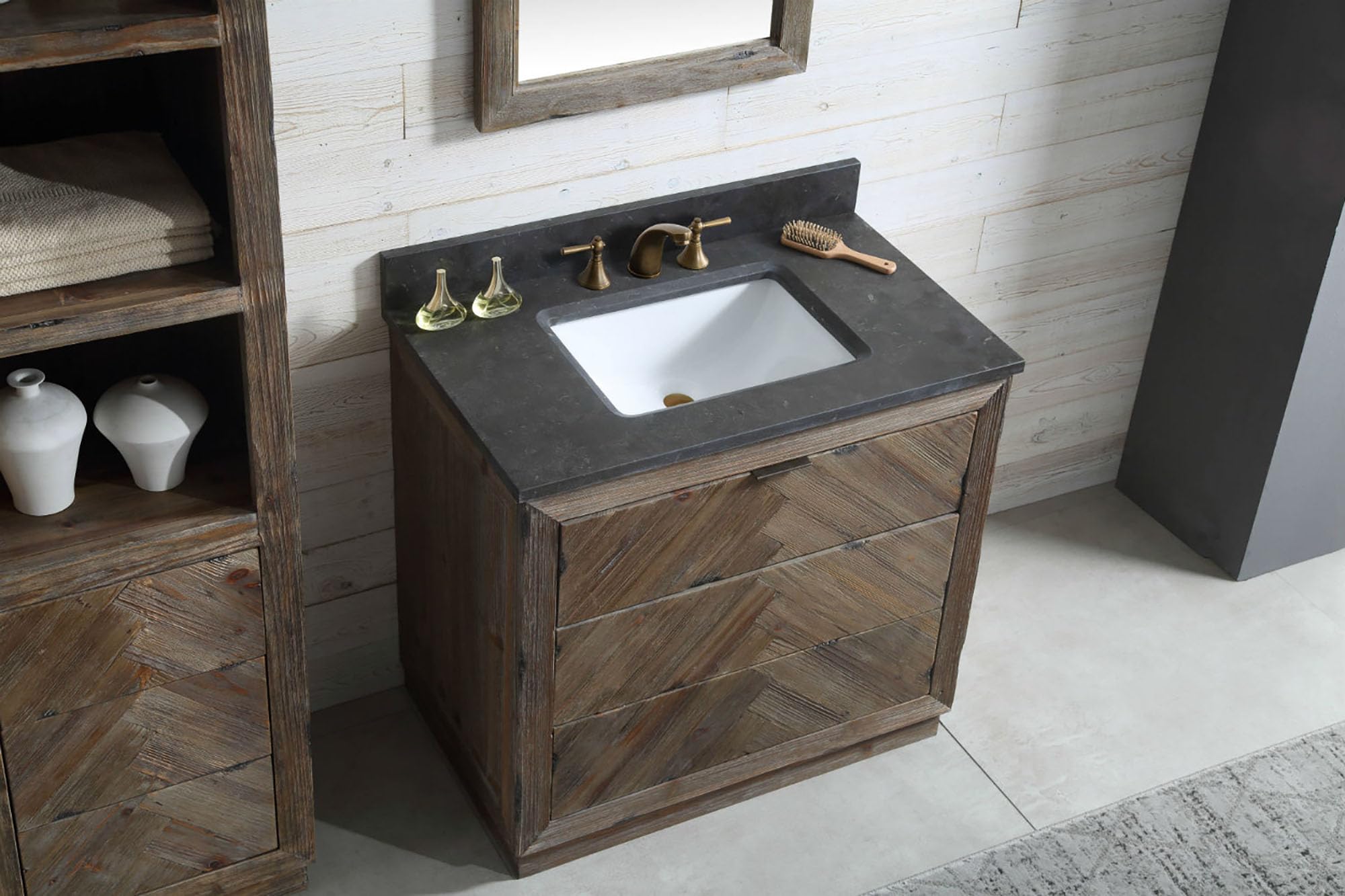 Legion Furniture WH8536 Modern Bathroom Vanity with Sink - 36 Inch White Freestanding Vanity Cabinet for Bathroom Remodeling, Home Decor & Small Space Solutions
