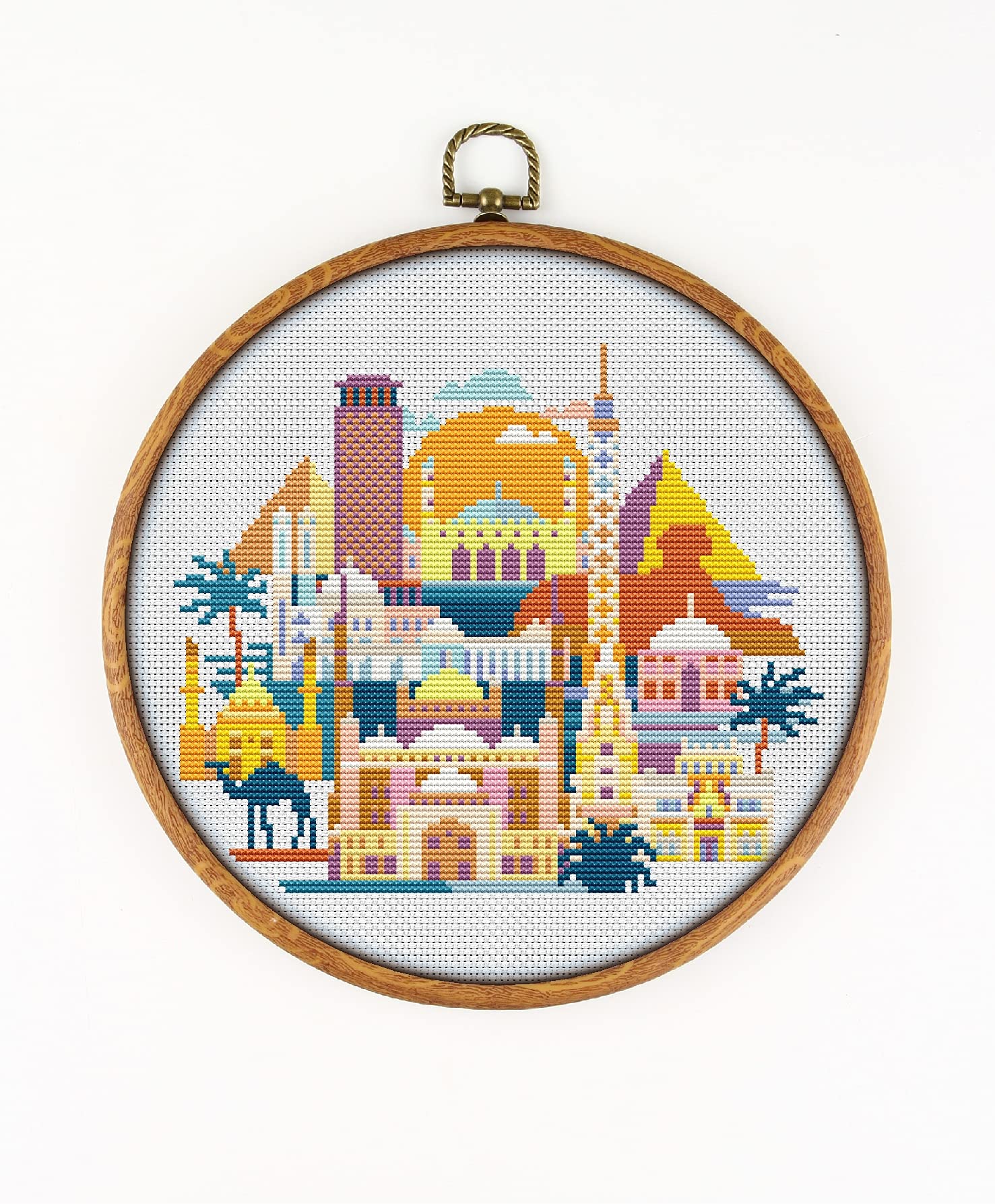 Cairo K700 Counted Cross Stitch Kit #2 - Complete Embroidery Set with Threads, Needles, Fabric, Clippers & Needle Threader | Printed Pattern Included | Perfect for DIY Home Decor, Gifts & Craft Projects