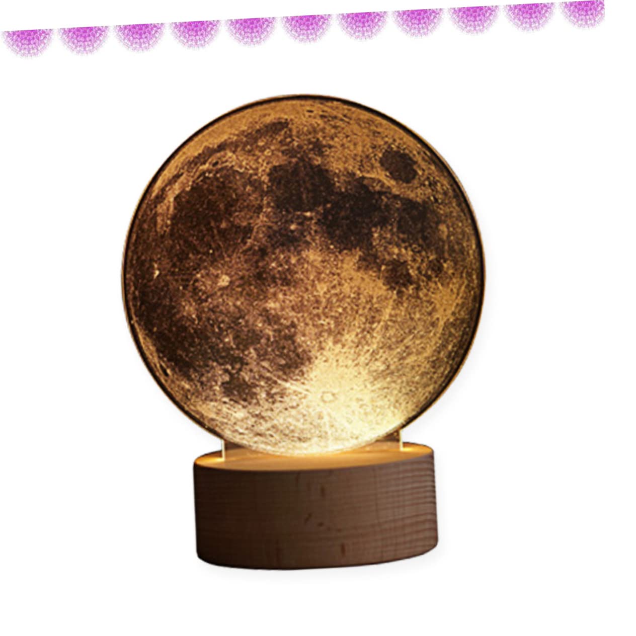 OSALADI 3D LED Night Light - Dandelion Moon Nightlight with Touch Control, Decorative Bedside Lamp for Bedroom, Kids Room, Nursery | Perfect for Nighttime Reading, Relaxation & Safe Navigation