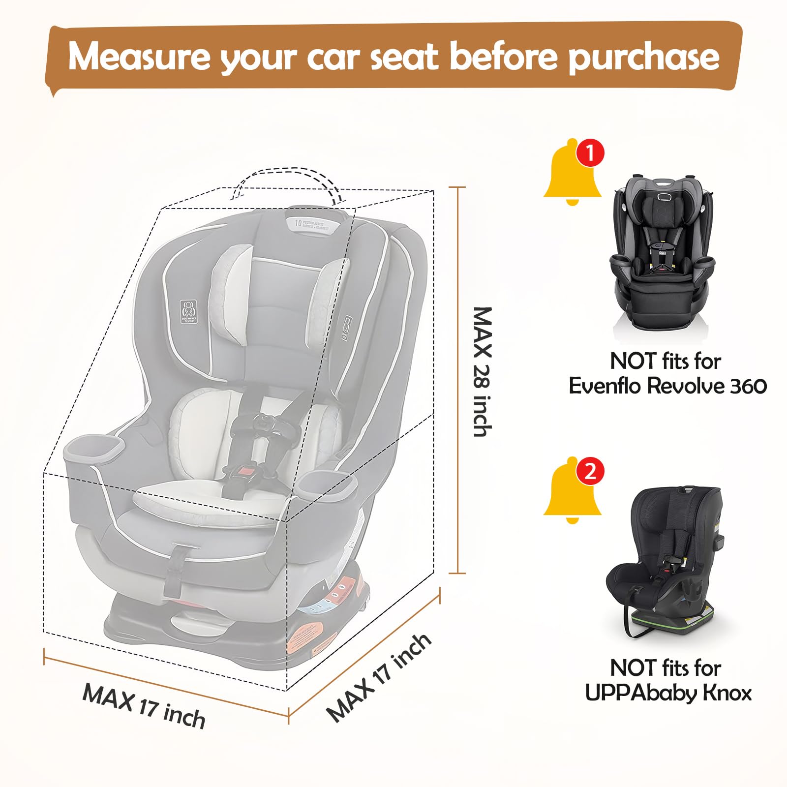 YOREPEK Padded Car Seat Travel Bag - Airplane Approved Car Seat Cover for Baby, Portable Car Seat Carrier Backpack for Air Travel & Airport Use - Grey - Perfect for Family Vacations & Business Trips