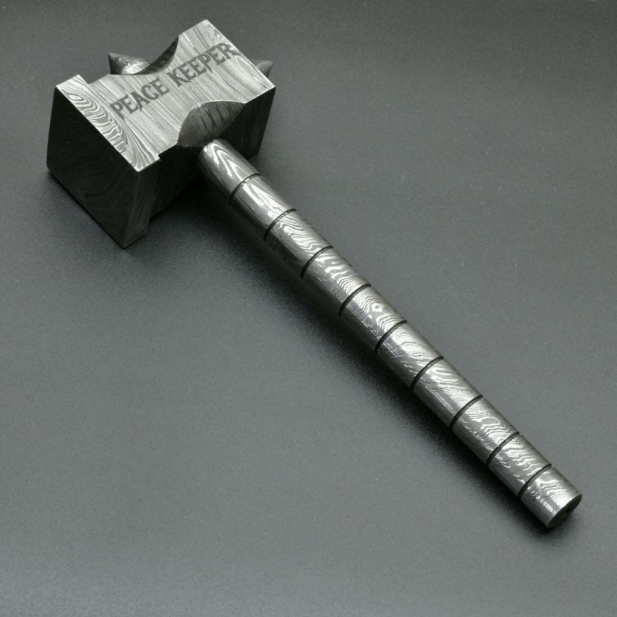 Handmade Damascus Steel Hammer - The Crusher - Durable & High-Quality Forging Tool for Blacksmithing, Woodworking, and DIY Projects