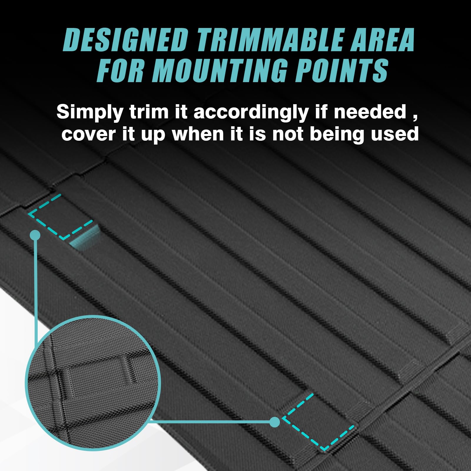 BestEvMod Heavy-Duty TPE Truck Bed Mat for Tesla Cybertruck 2023-2024 | All-Weather Protection Cargo Liner | Anti-Slip & Durable Pickup Accessories | Perfect for Camping, Hauling & Off-Road Adventures (Black)