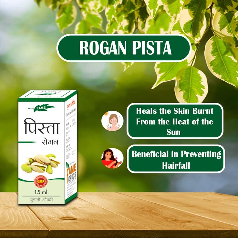 Rogan Pista Oil 15 ML - 100% Pure Herbal Pistachio Oil for Hair Growth & Skin Care - Perfect for Aromatherapy, Massage & Natural Beauty Treatments