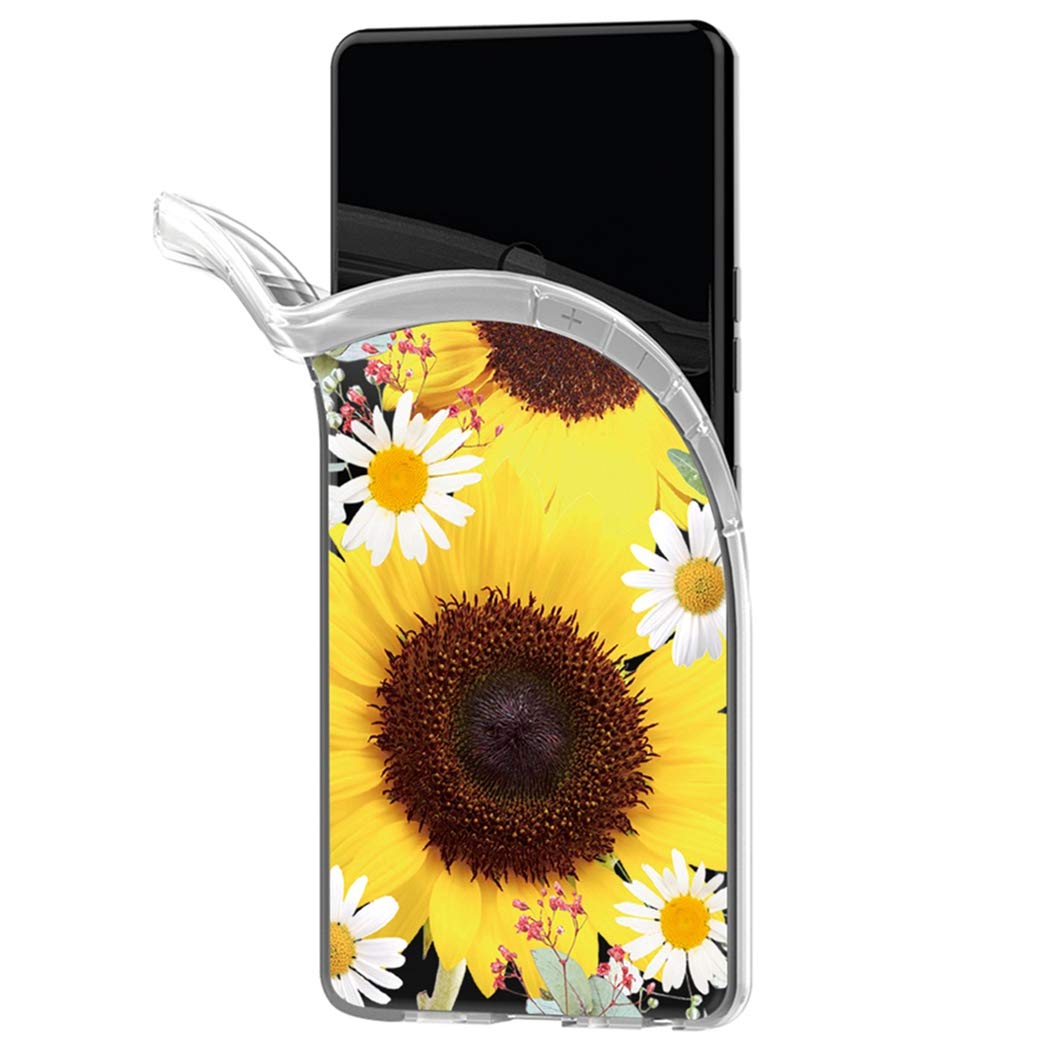 Samsung Galaxy S9 Plus Phone Case - Clear Soft TPU Shockproof Protective Cover for Women & Girls | Trendy Sunflower Design | Perfect for Everyday Use, Work & Travel