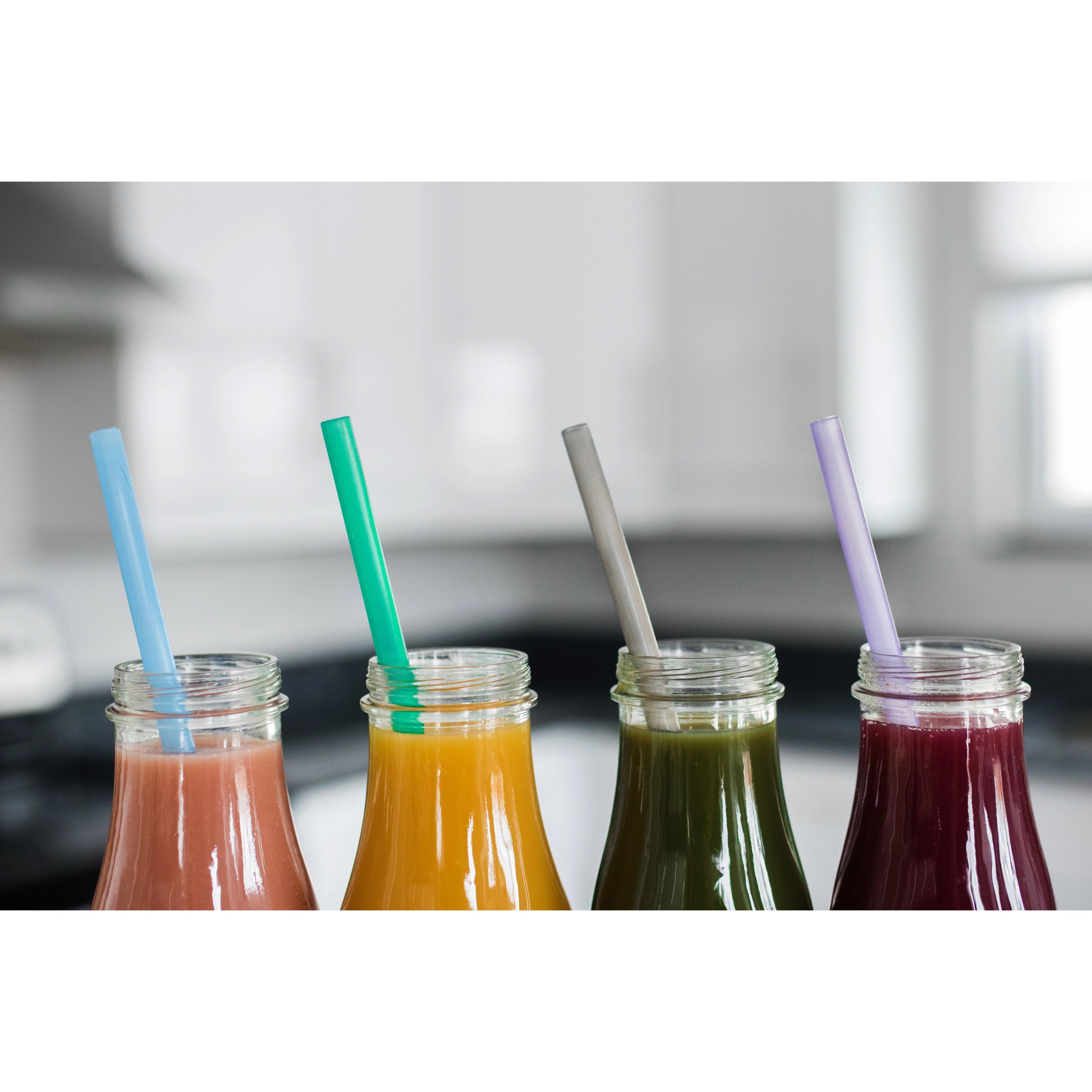 Colibri Canada 4 Straws with Cleaner Kit - Reusable Stainless Steel Drinking Straws for Smoothies, Cocktails & Iced Coffee - Eco-Friendly Travel & Home Use Accessories