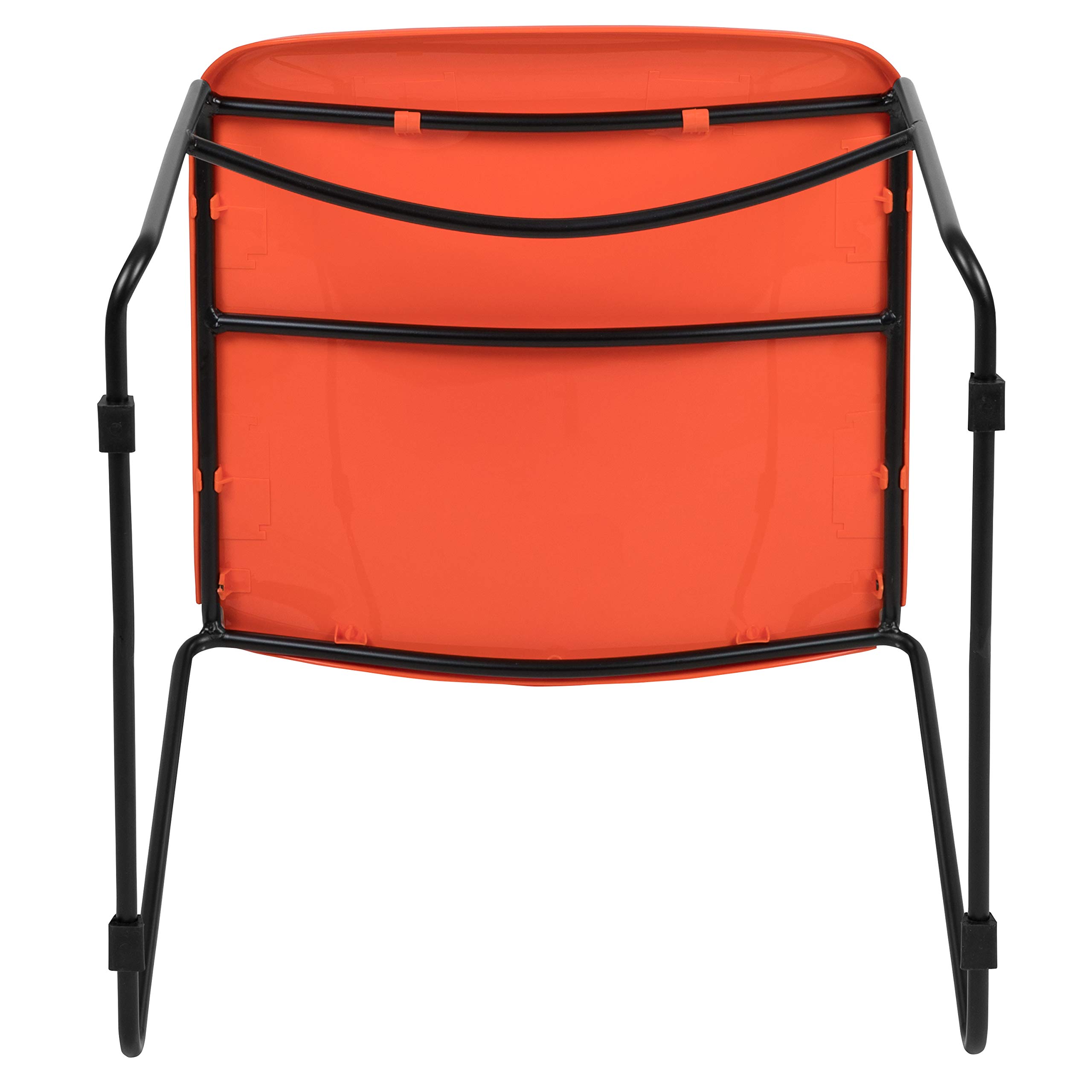 EMMA + OLIVER Orange Ultra-Compact Stackable School Chair - Space-Saving Office Guest Chair & Student Desk Chair for Classrooms, Dorm Rooms, and Small Spaces
