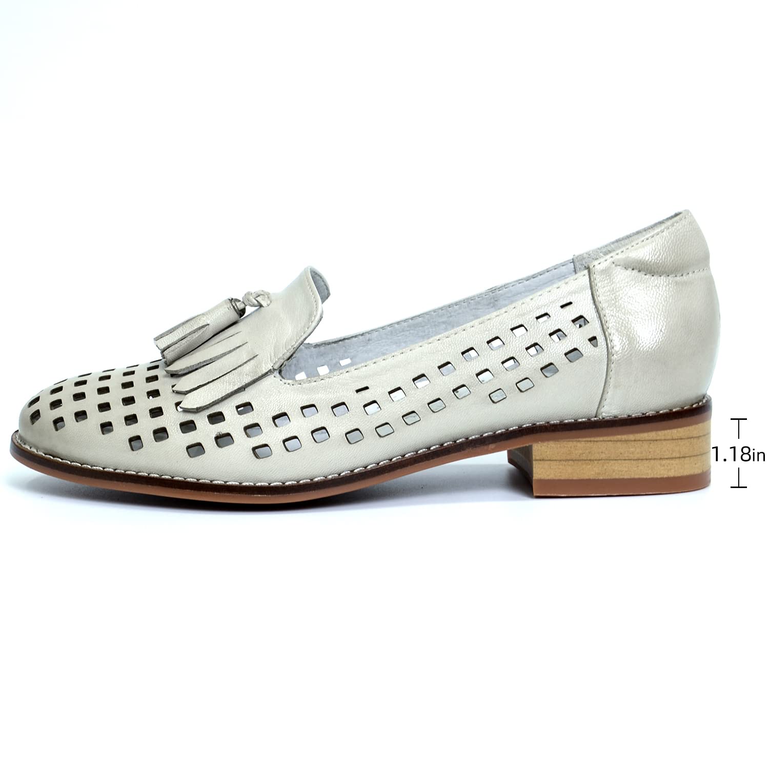 Women's Leather Tassel Loafers - Slip On Casual Flats for Office & Everyday Wear | Comfortable Driving Shoes for Women | Perfect for Work, Travel & Daily Outfits