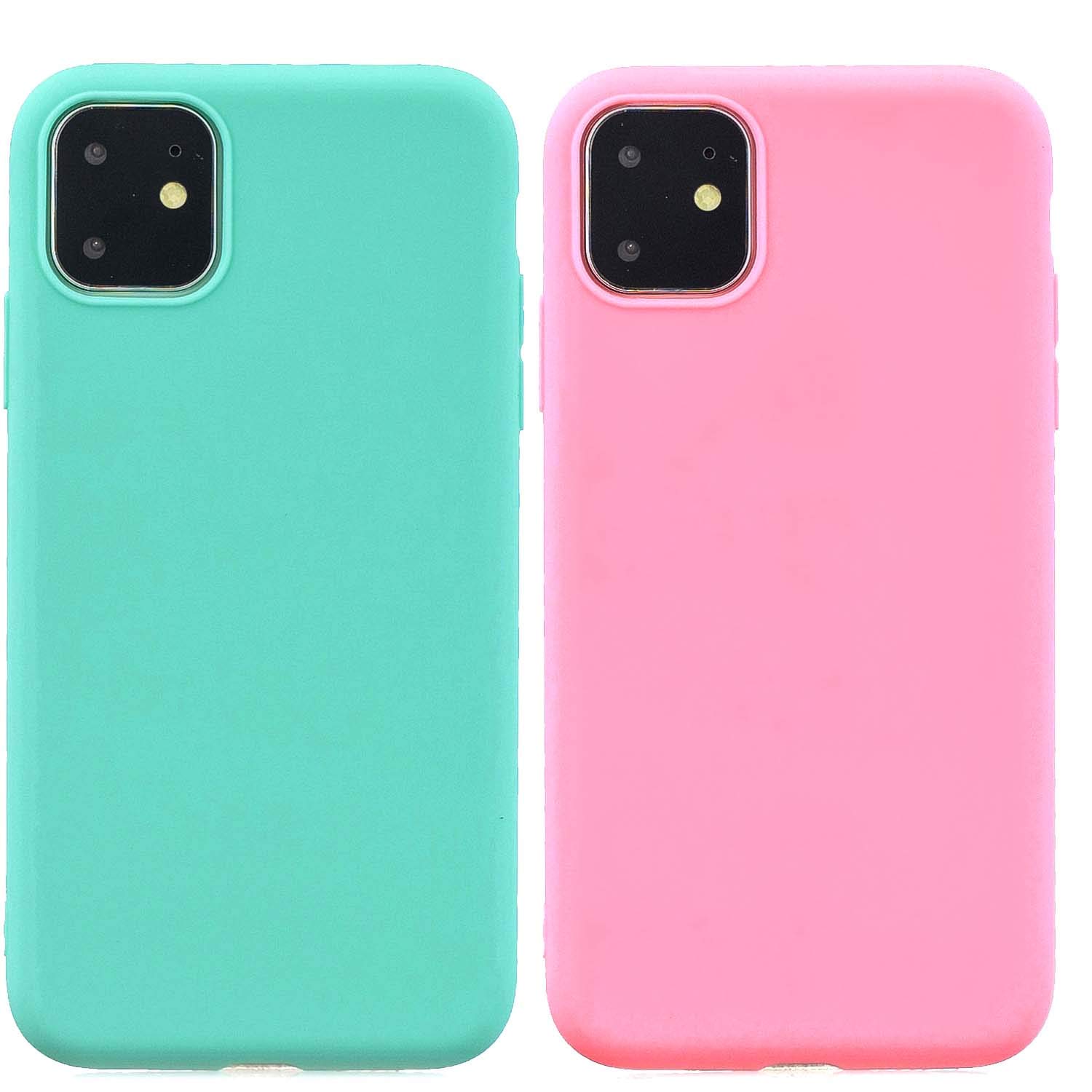 2-Pack Ultra Thin Matte Phone Case for iPhone 11 Pro 5.8 Inch (2019) - Teal & Pink | Slim Protective Cover with Anti-Slip Grip | Perfect for Daily Use, Work & Travel