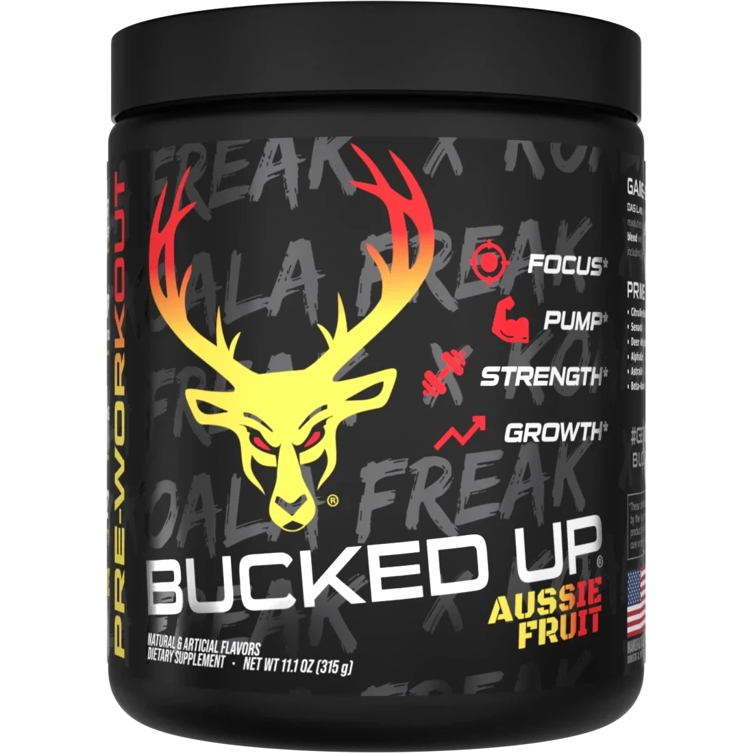Bucked Up Pre Workout Supplement - Energy & Focus Booster for Gym, Running & Fitness Training | Best for Athletes & Bodybuilders