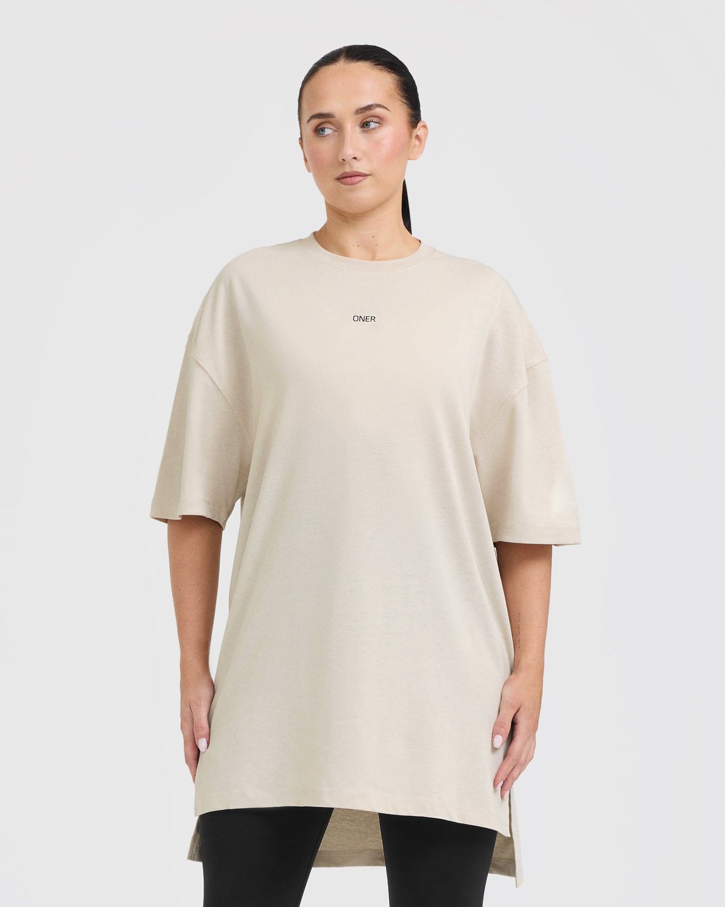 Raising The Bar Graphic Longline T-Shirt for Men | Trendy Sand Color | Perfect for Casual Wear, Street Style & Everyday Outfits