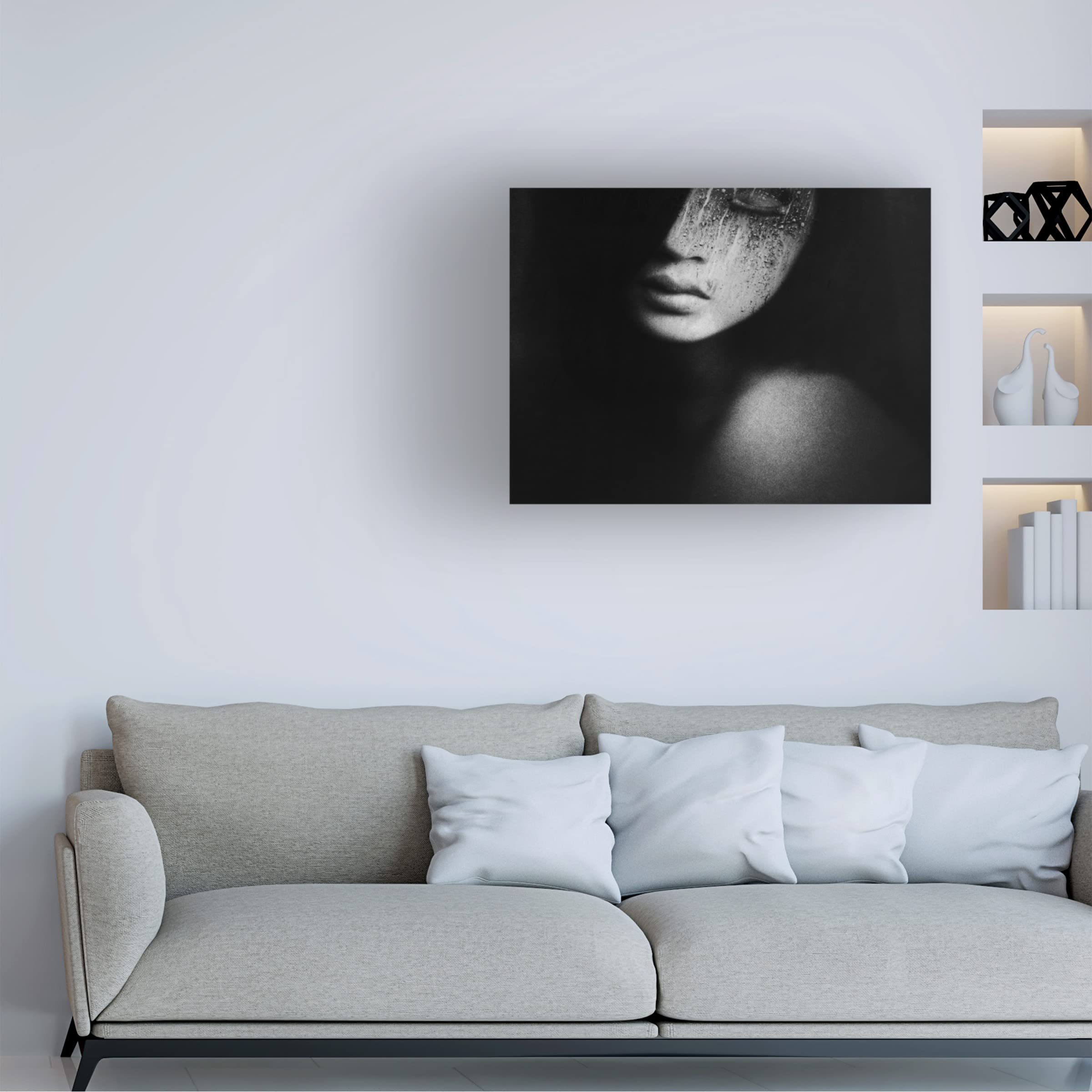 Trademark Fine Art 'Solitude' Canvas Wall Art by Hari Sulistiawan - Hand-Painted Modern Abstract Painting for Living Room, Bedroom & Office Decor