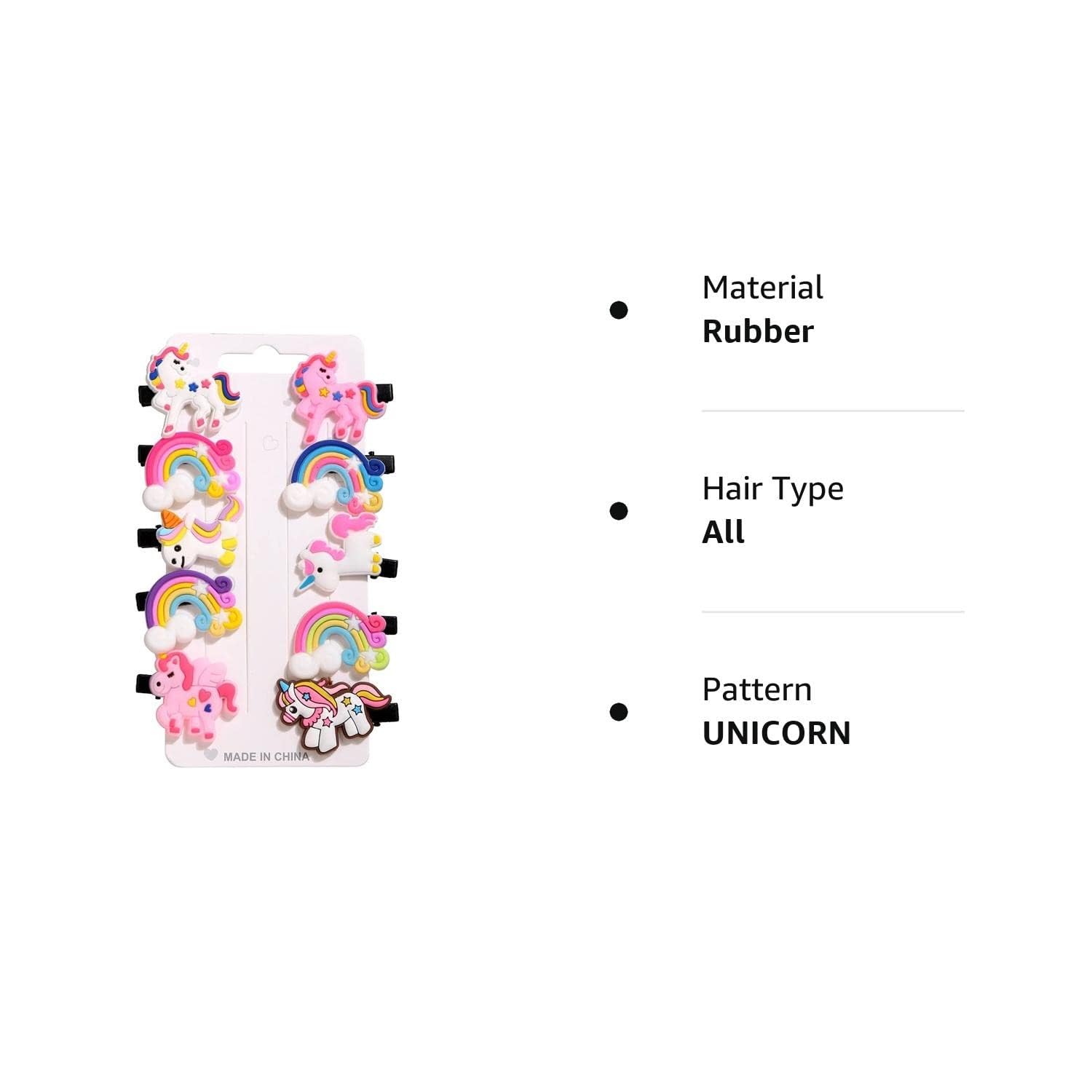 Abrish Multi Unicorn Cartoon Hair Clips for Girls - Cute Animal Character Hair Accessories with Mix Designs - Perfect for School, Parties & Everyday Wear