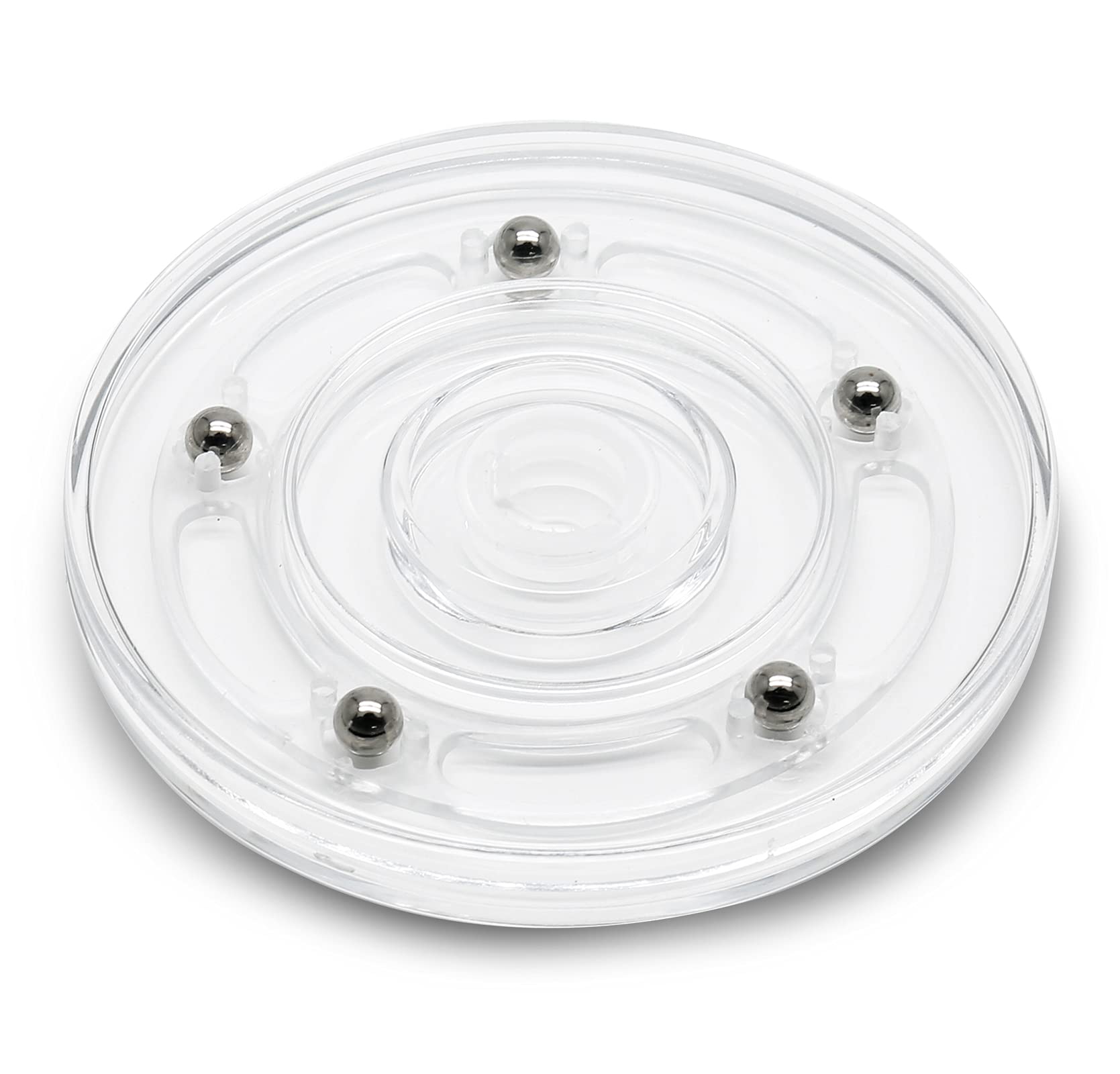 2-Pack 4-Inch Clear Acrylic Turntable Organizer - 360° Rotating Spice Rack for Kitchen Cabinet, Bathroom Counter, Pantry & Makeup Table - Perfect for Organizing Spices, Cosmetics & Small Items