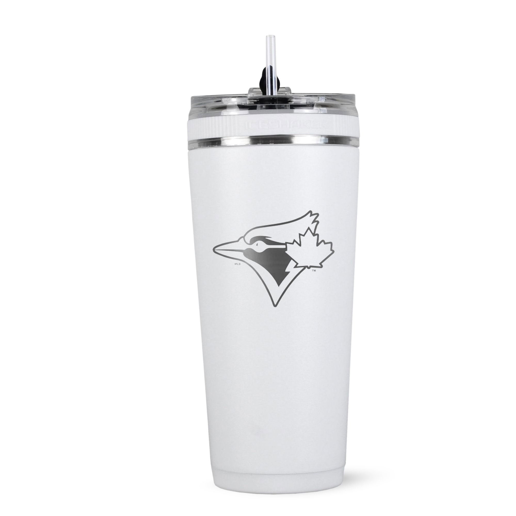 Official Toronto Blue Jays 26oz Insulated Water Bottle with Flex Lid - White - Perfect for Baseball Games, Gym & Outdoor Activities