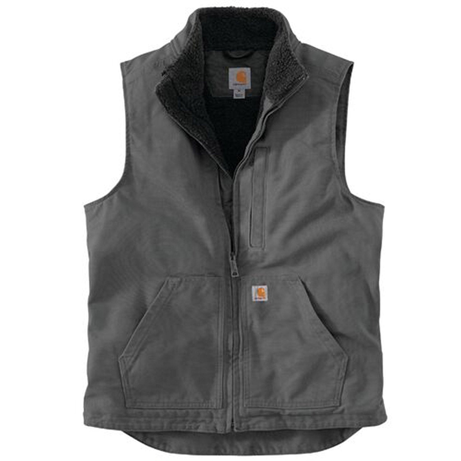 Carhartt Men's Washed Duck Mock Neck Vest - Durable Workwear for Outdoor Jobs, Hunting & Cold Weather Layering